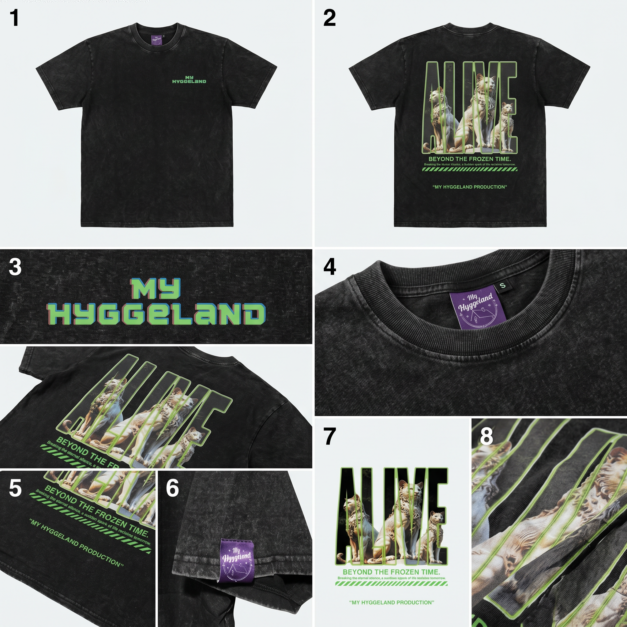 MY HYGGELAND // "ALIVE" 260g 重磅純棉復古水洗落肩短袖T恤