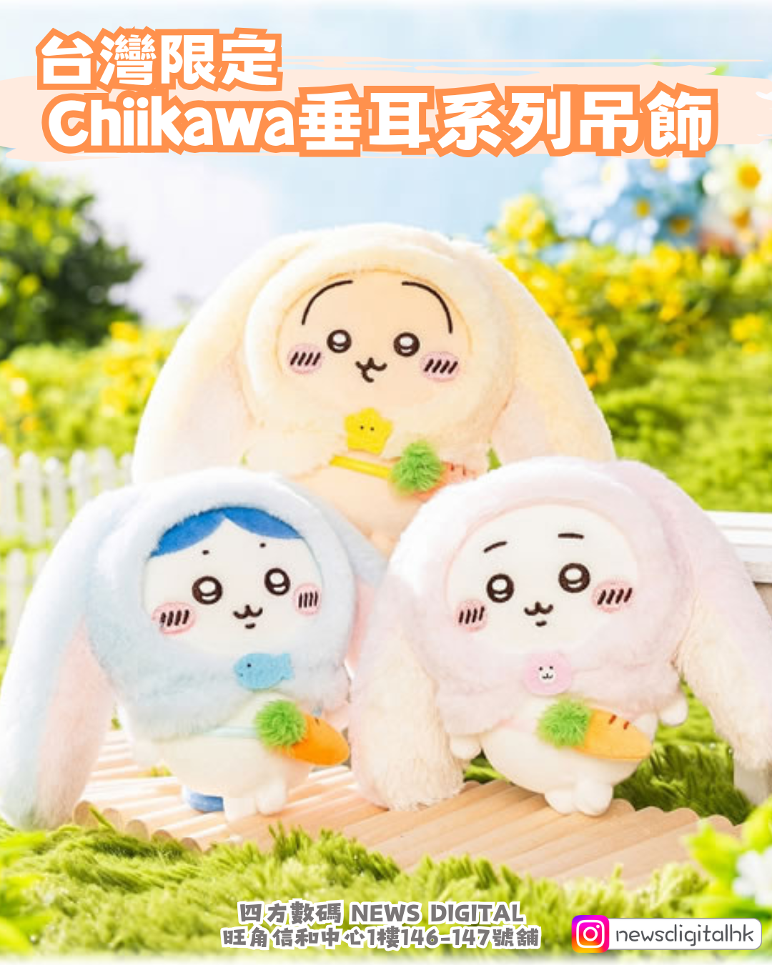 [預訂-2月中到貨] 台灣限定 Chiikawa垂耳系列吊飾