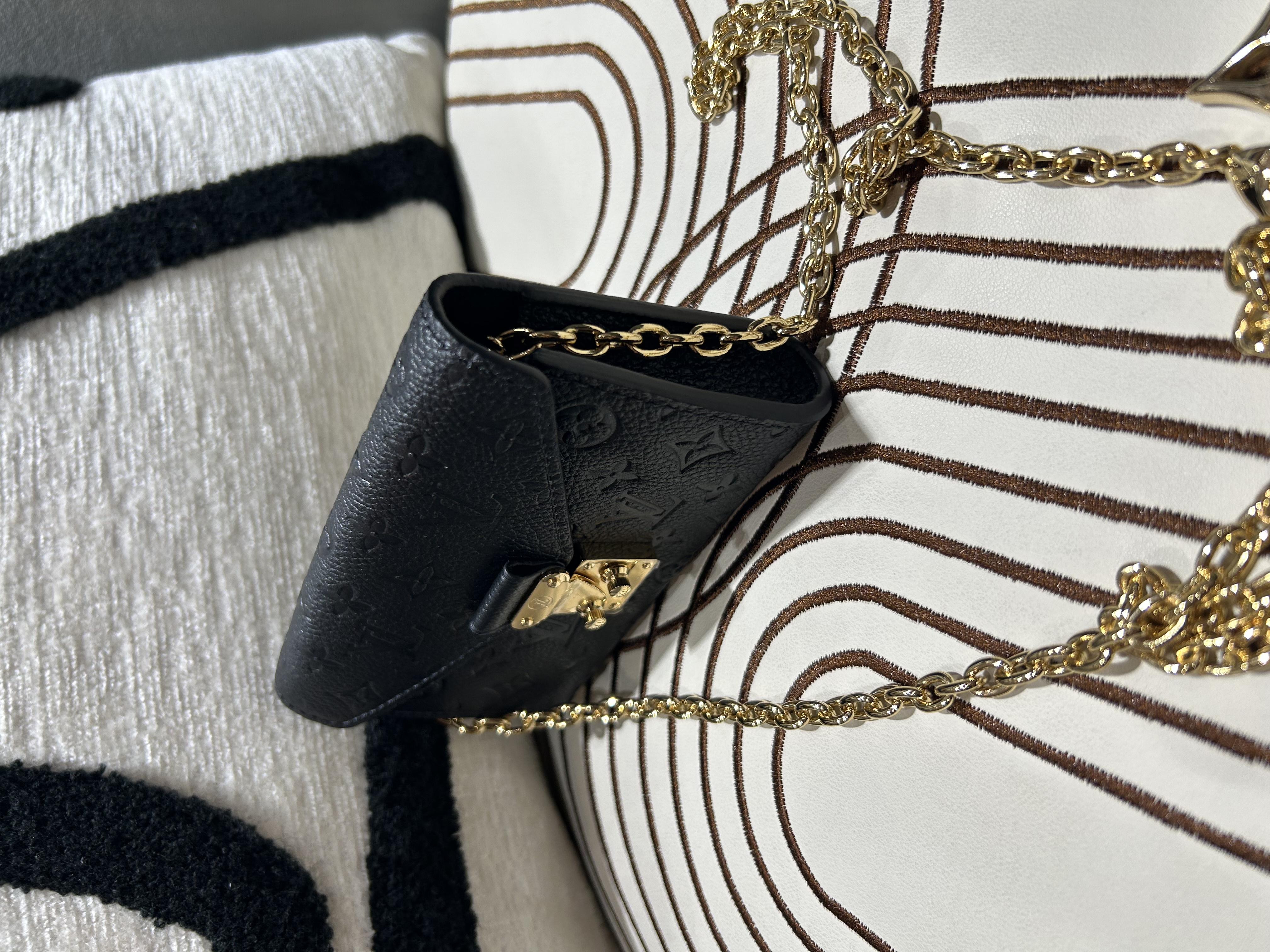 Lv Pouch Metis Belt Chain Wallet 黑色Black Calfskin Monogram Empreinte 鏈條銀包 M4717Z,100%Authentic, Unused未使用品✅Dust bag✅Box