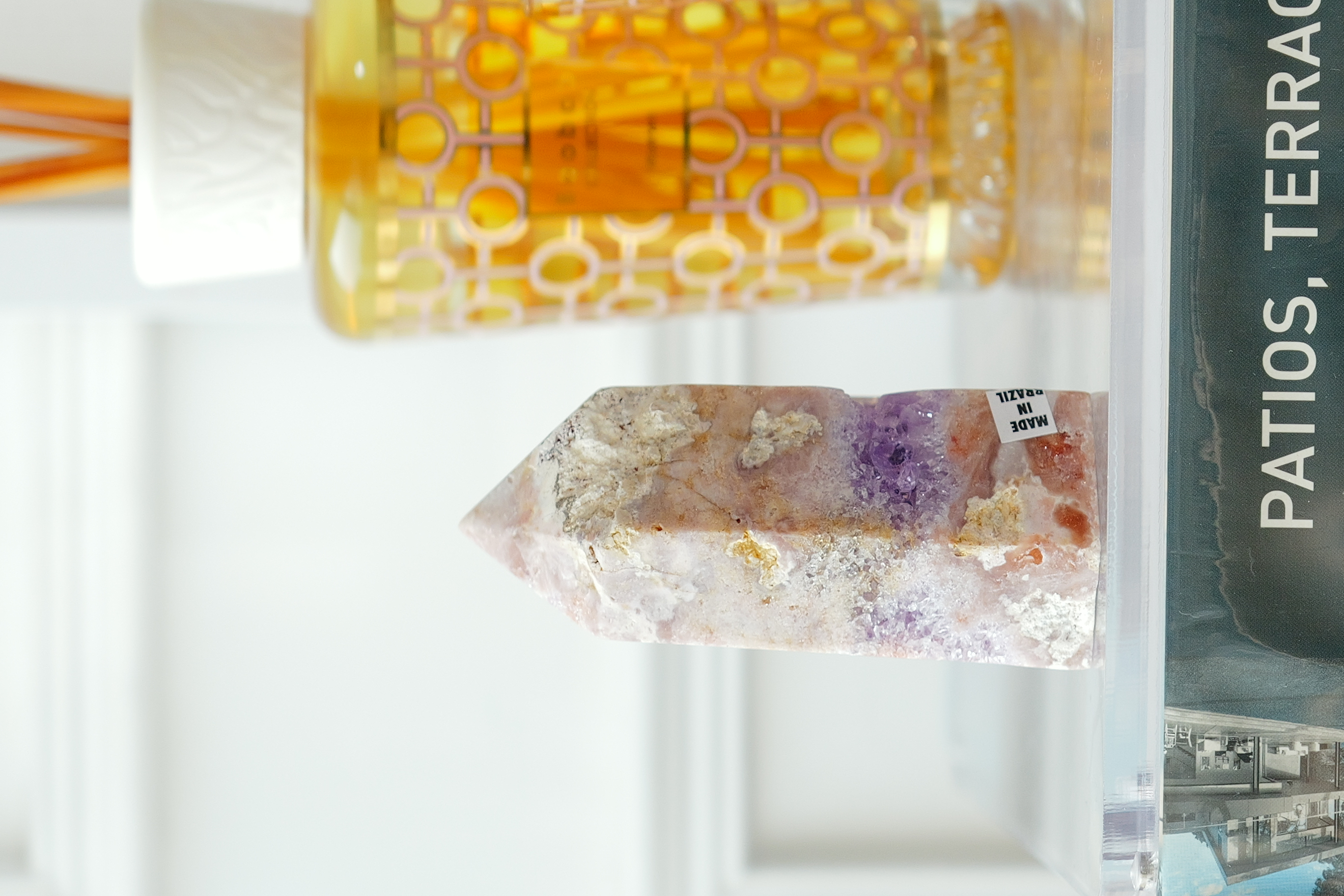 ༒10.2cm粉紅紫水晶 共生紫晶洞 晶牙六角柱༒ PA.6808C30GMm8-RA22*9js