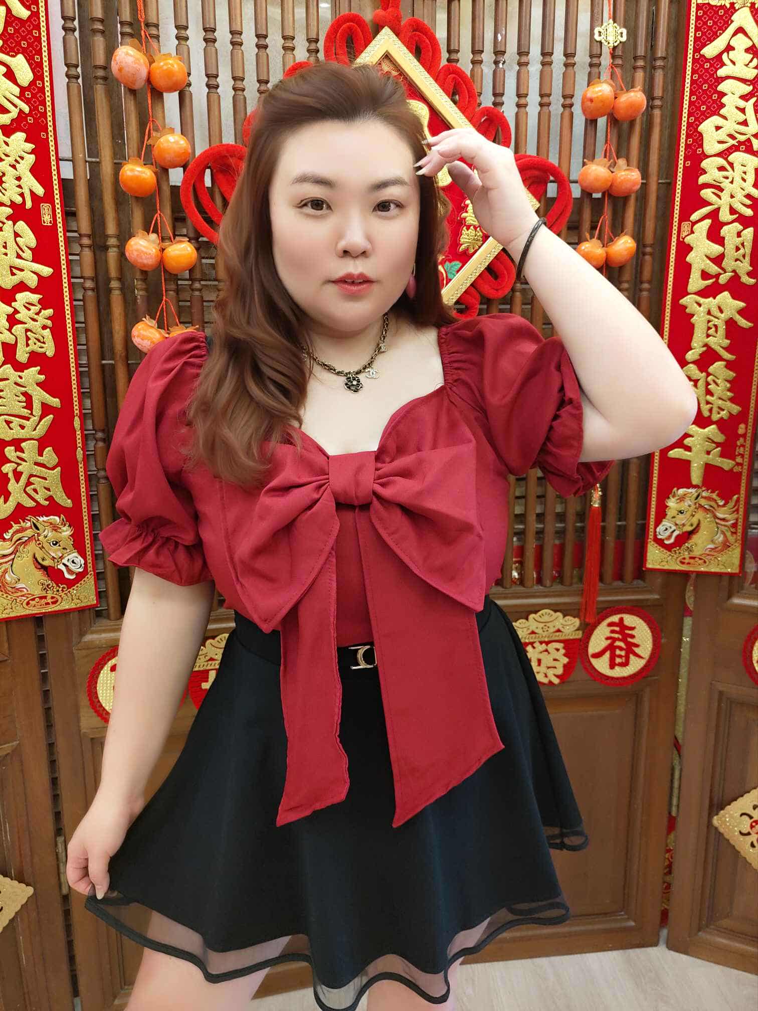 NFD02 TJE07 胸前大蝴蝶结短裤套装