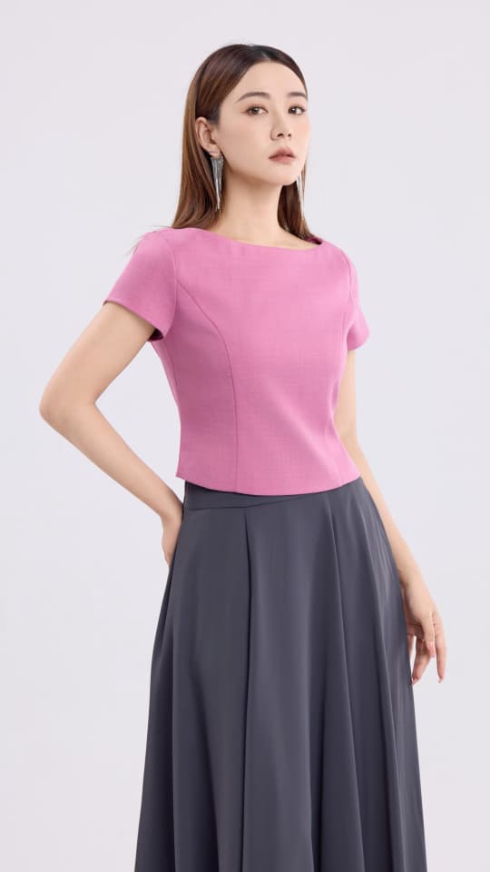 10141326 Celeste Sculpt Boatneck Top