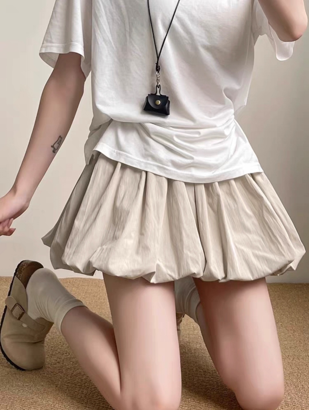 SK322冰丝花苞裙