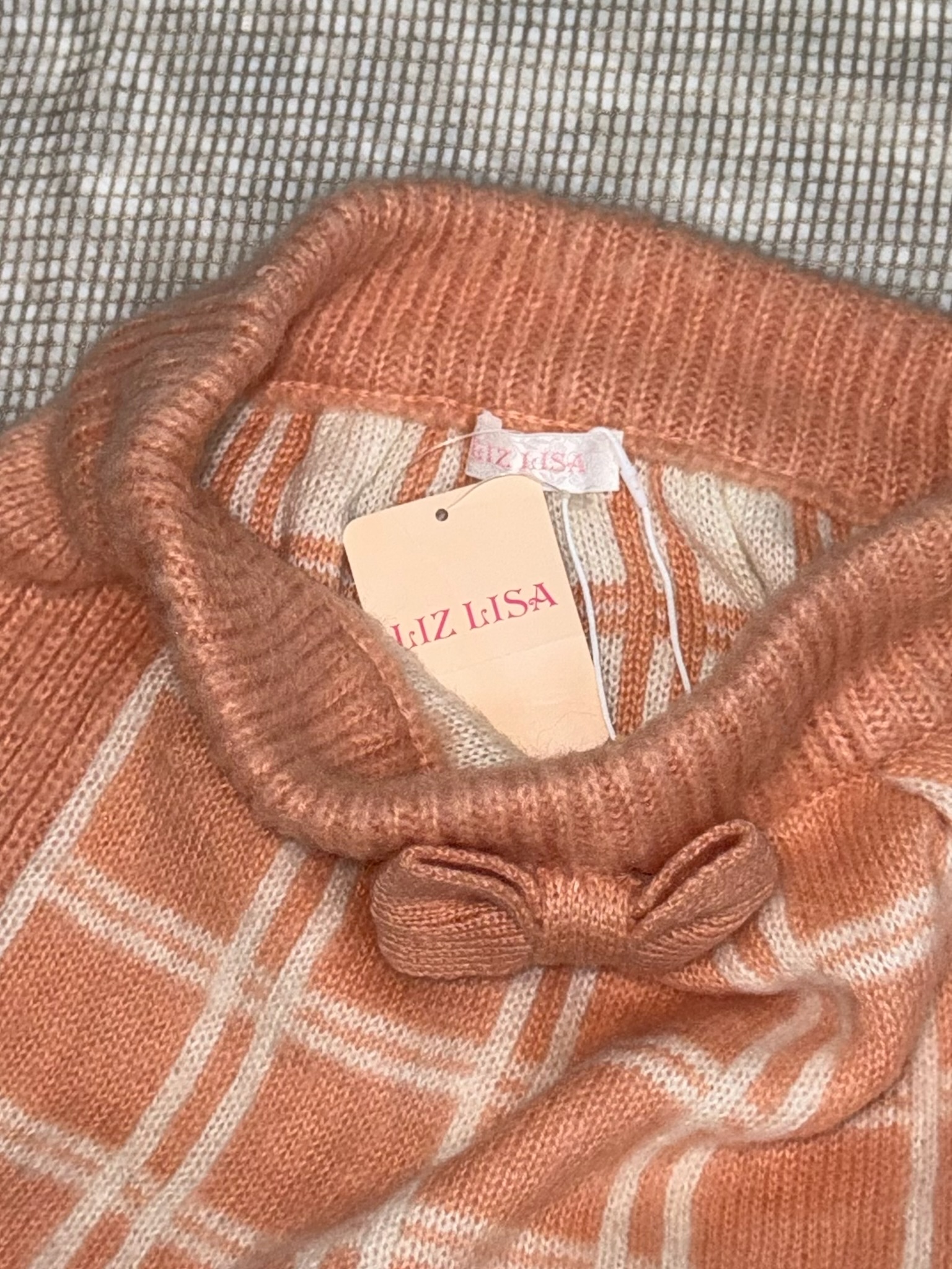 Liz Lisa Plaid Knit Mini Skirt with Center Bow