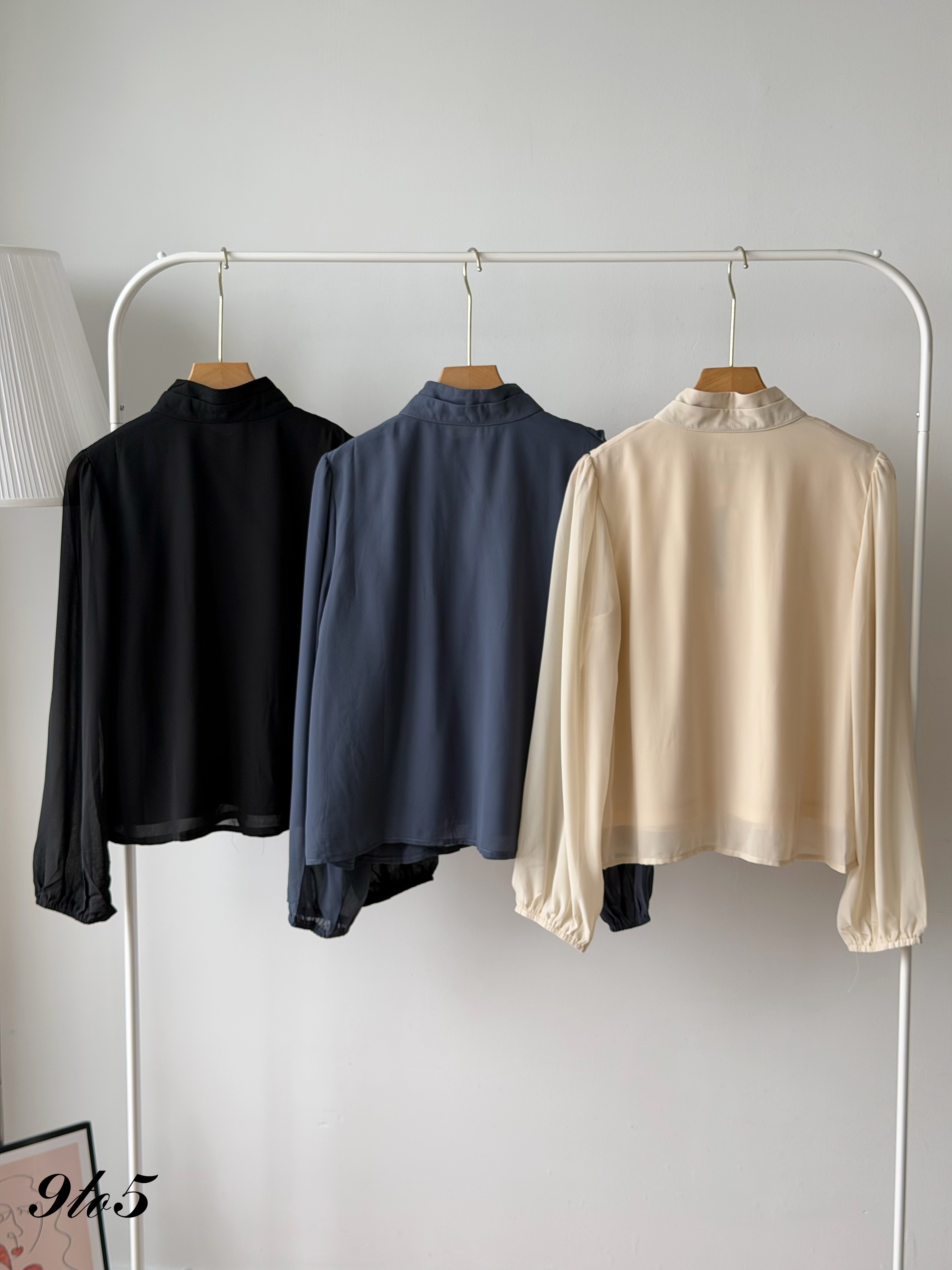 T4519 Mock Neck Ruffle Blouse - 3 Colors 