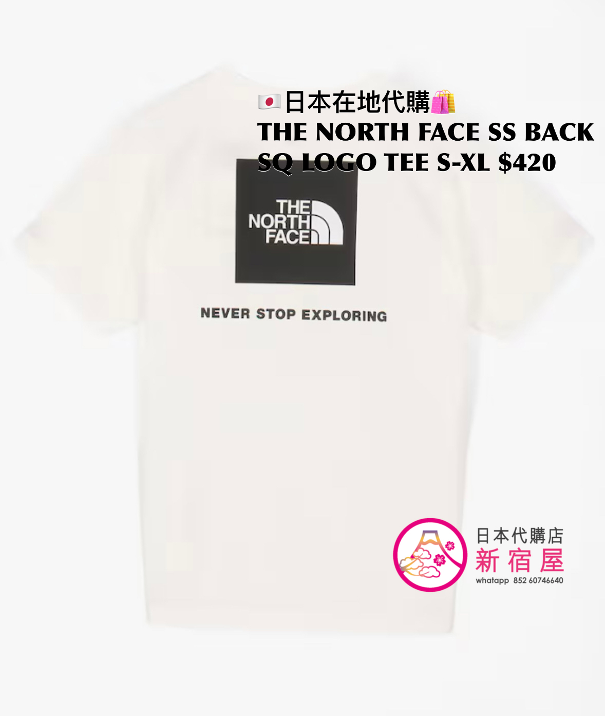 THE NORTH FACE SS BACK SQUARE LOGO T-SHIRT