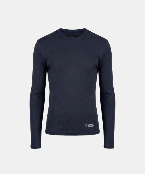 BS Cotton Jersey Fitted Long  Sleeve T-Shirt - Navy