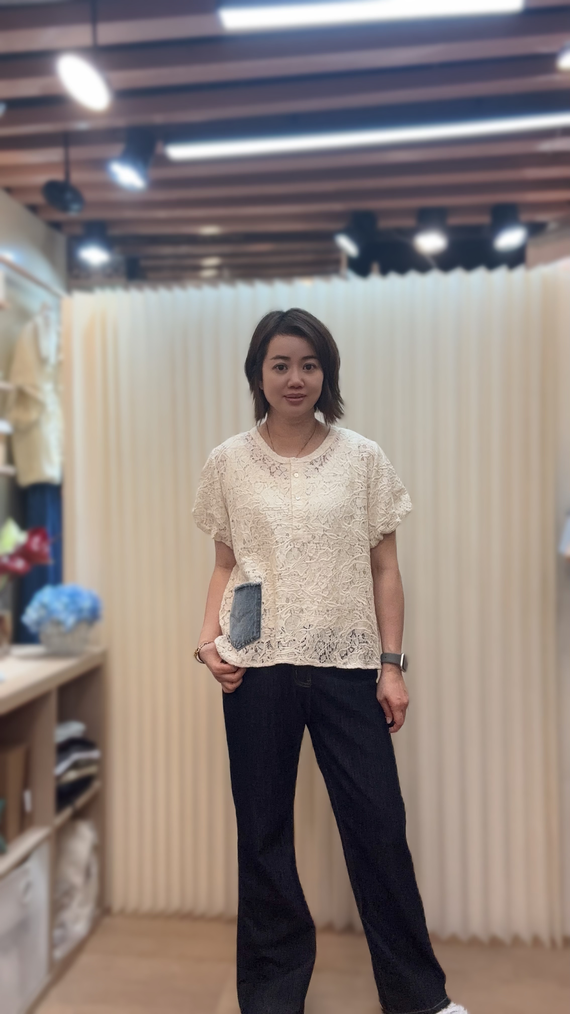 歐洲通花牛仔袋口衫 M960 6SB028-758373