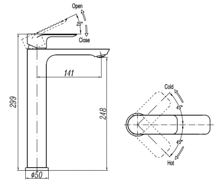 Richford USA RF1601HL 高身面盆龍頭（行貨龍頭芯五年保養）