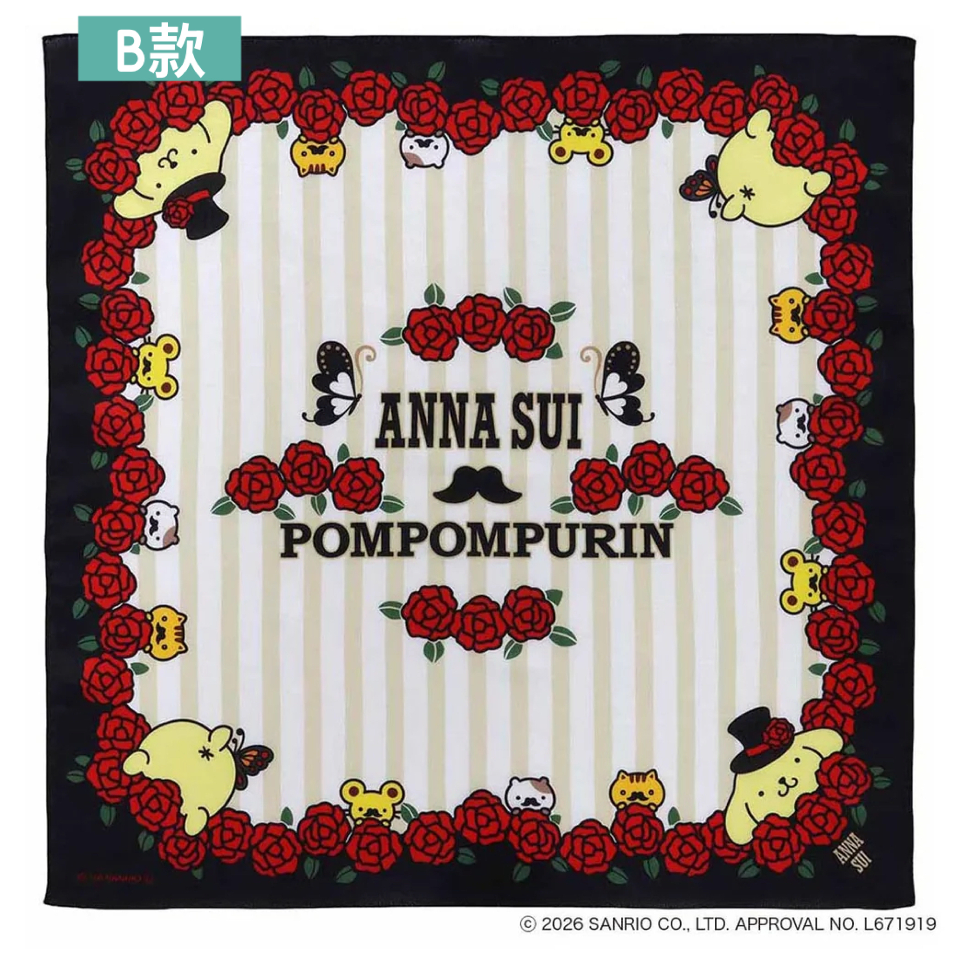 日本預訂📍日本Anna Sui x 布甸狗得意系列 - 方巾