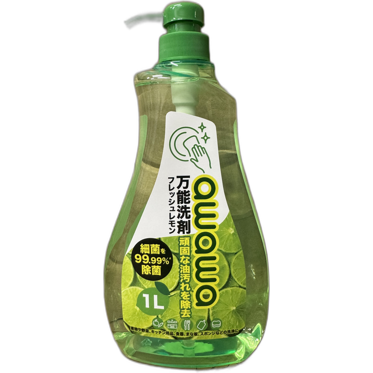 awawa全效食器果蔬洗潔精清新青檸1L 12/箱