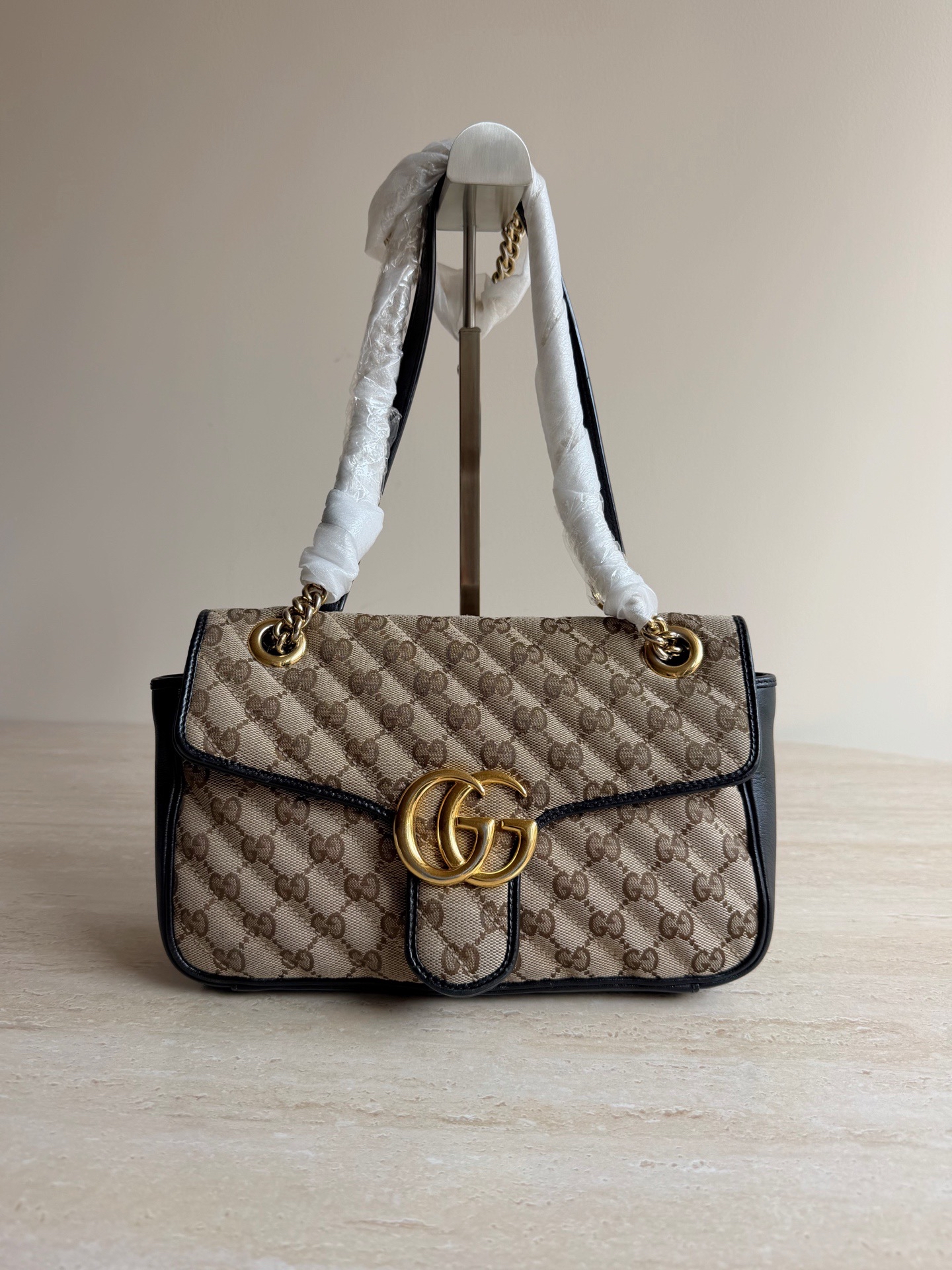 【預訂貨品】Gucci GG+Marmont老花帆布斜孭袋