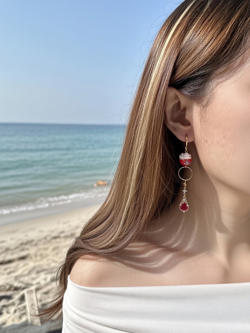 赤紅招財貓耳環🌹病除