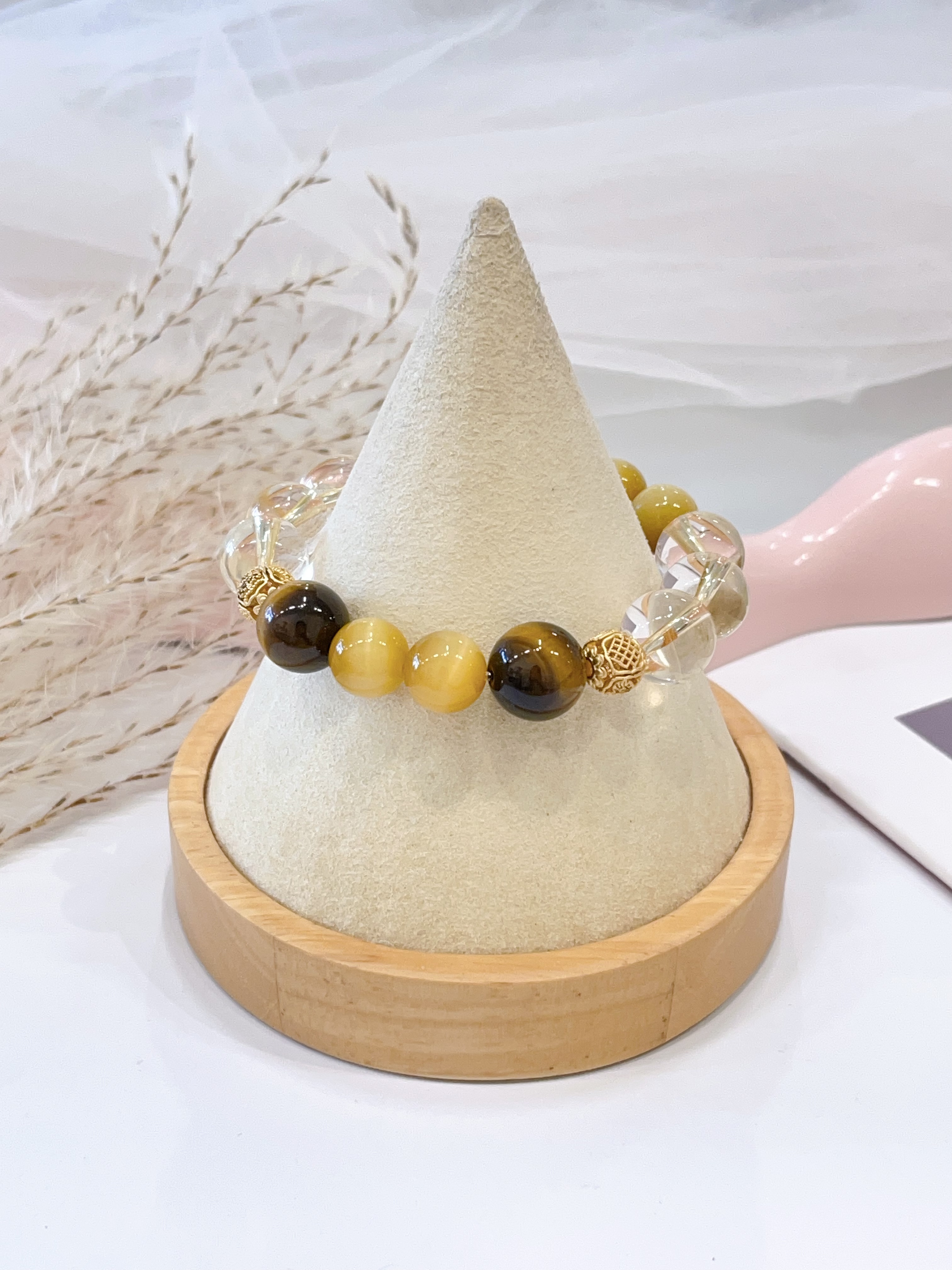 🐯✨ 金虎眼 × 黄虎眼 × 白水晶手串 Golden Tiger Eye, Tiger Eye & Clear Quartz