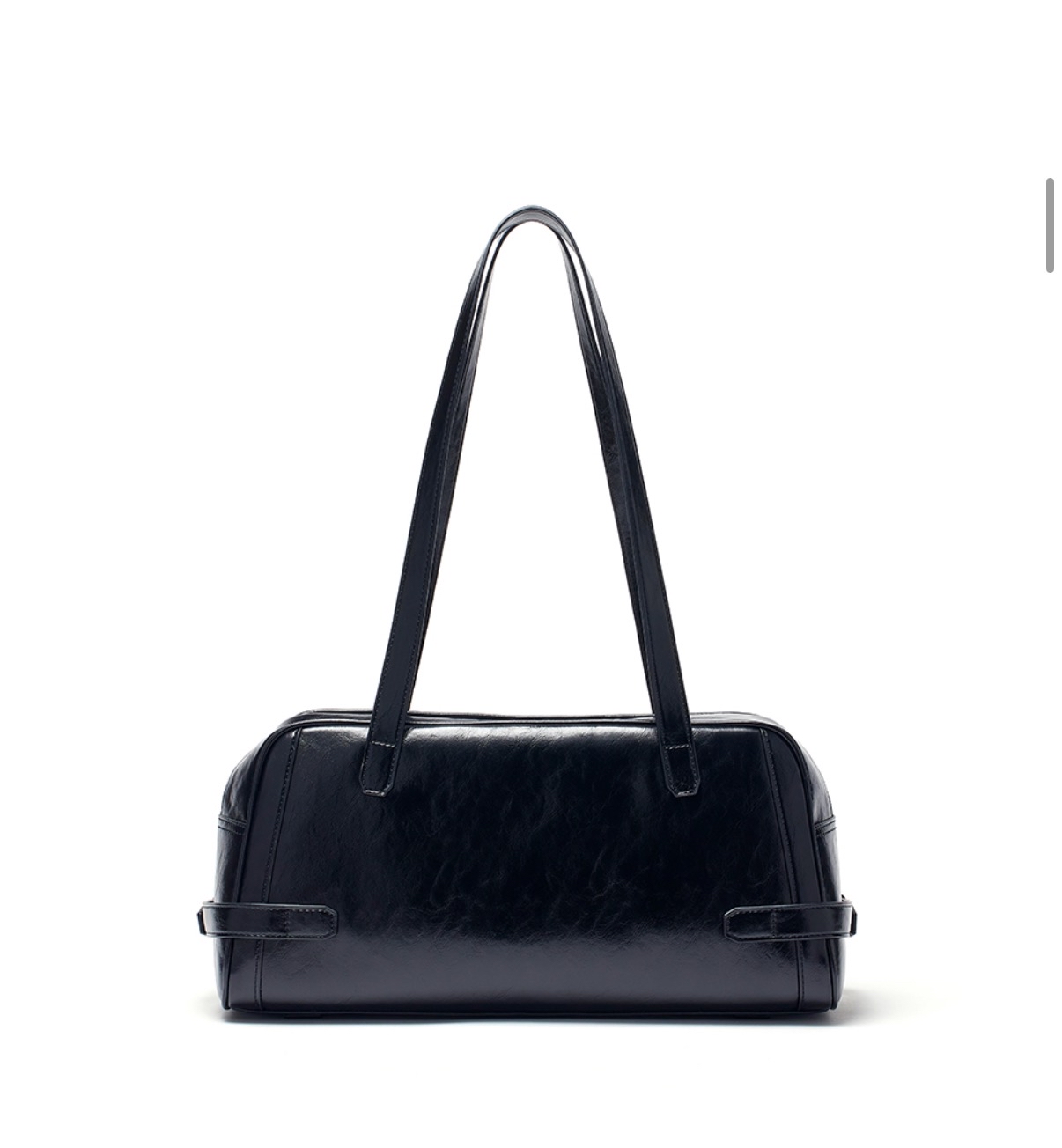 MATIN KIM特價場 BIKER DETAIL MEDIUM SHOULDER BAG IN BLACK