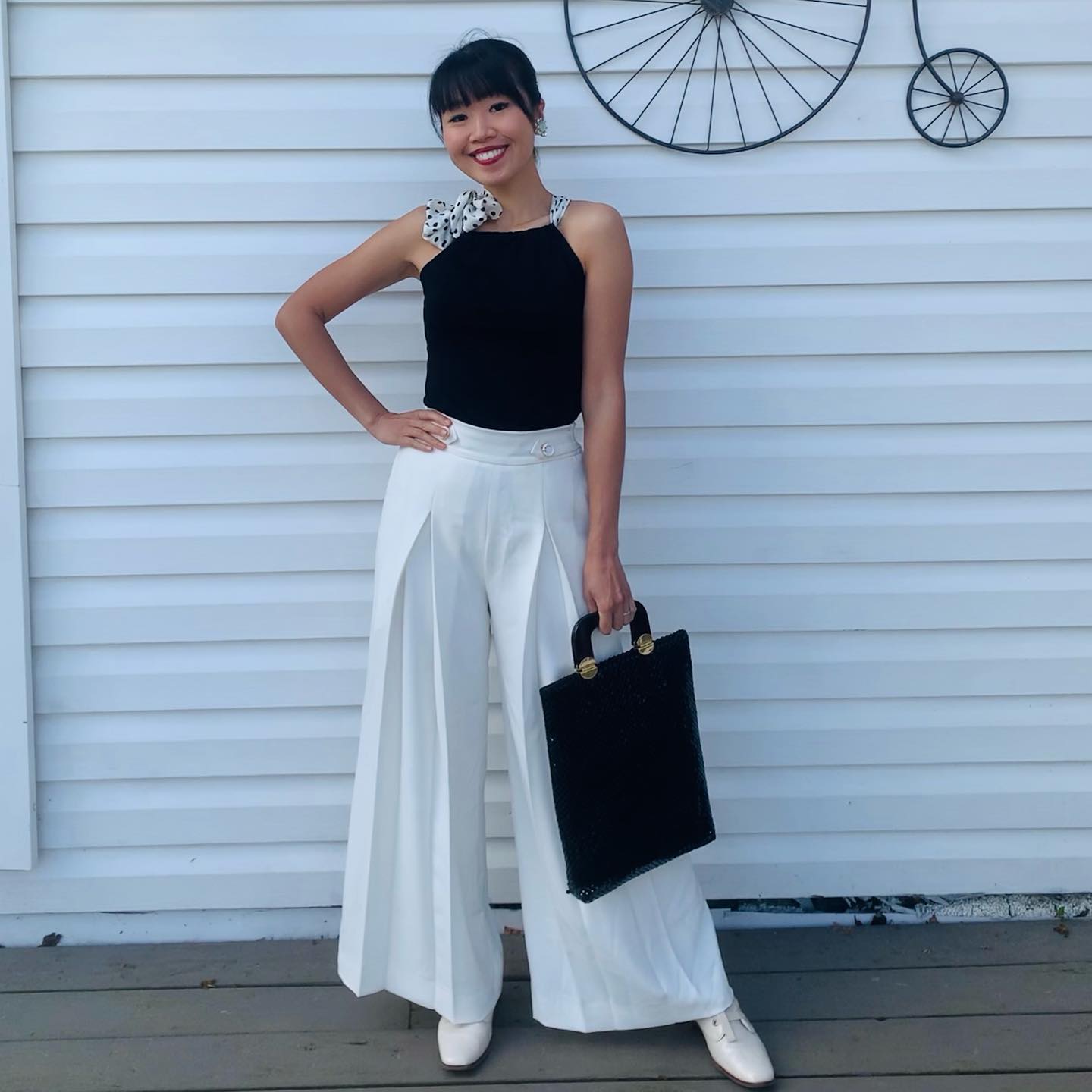 (Ready-Made) 1930s Betty Nautical Sailor Wide Legged Pants - White (FM181-W)