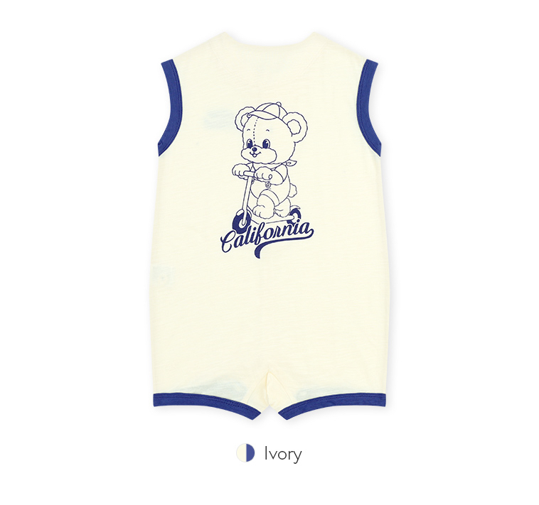 ☀️預訂 韓國直送☀️🇰🇷Milk Baby滑板車小熊印花寬鬆無袖背心連身服