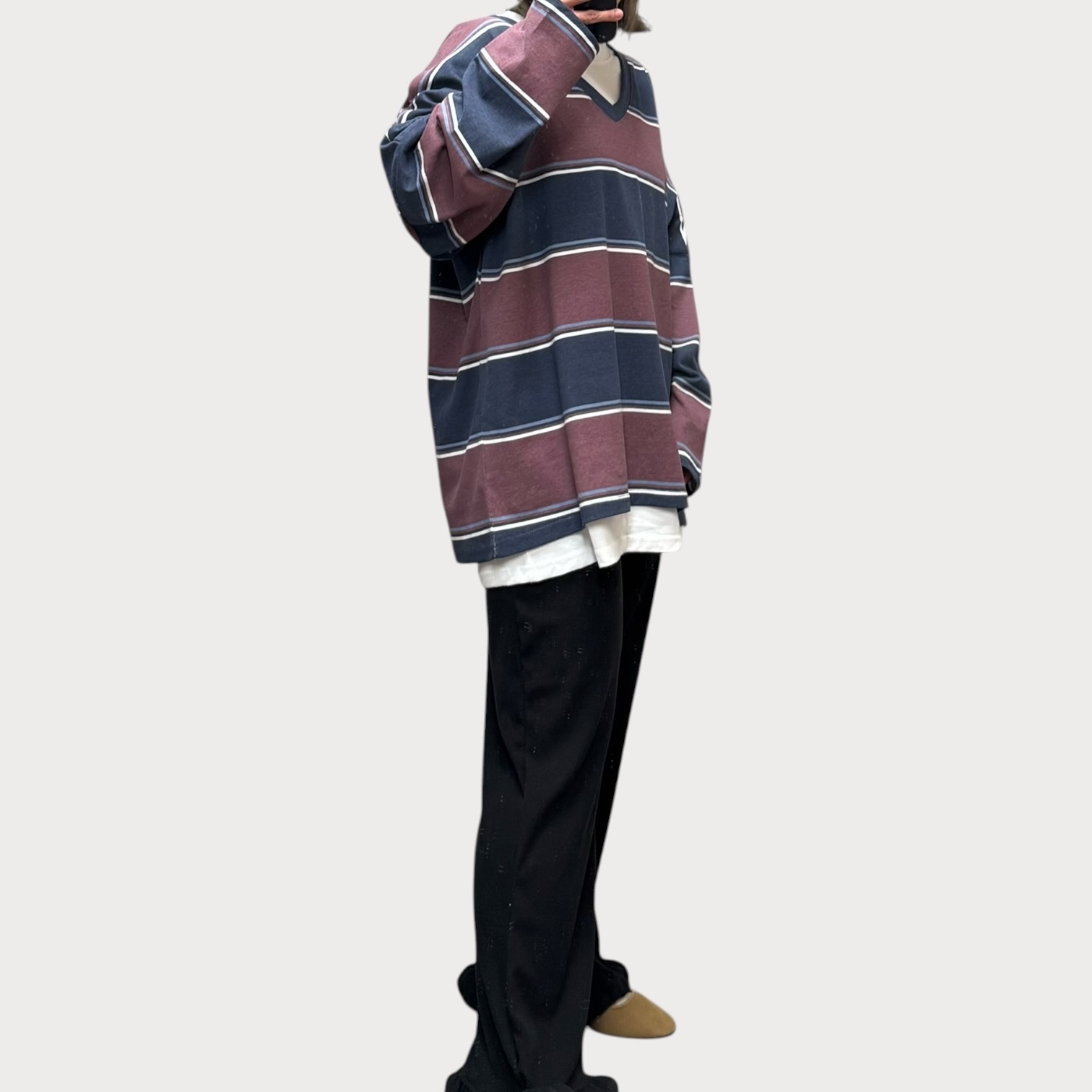 221013 坑紋荷葉邊布褲