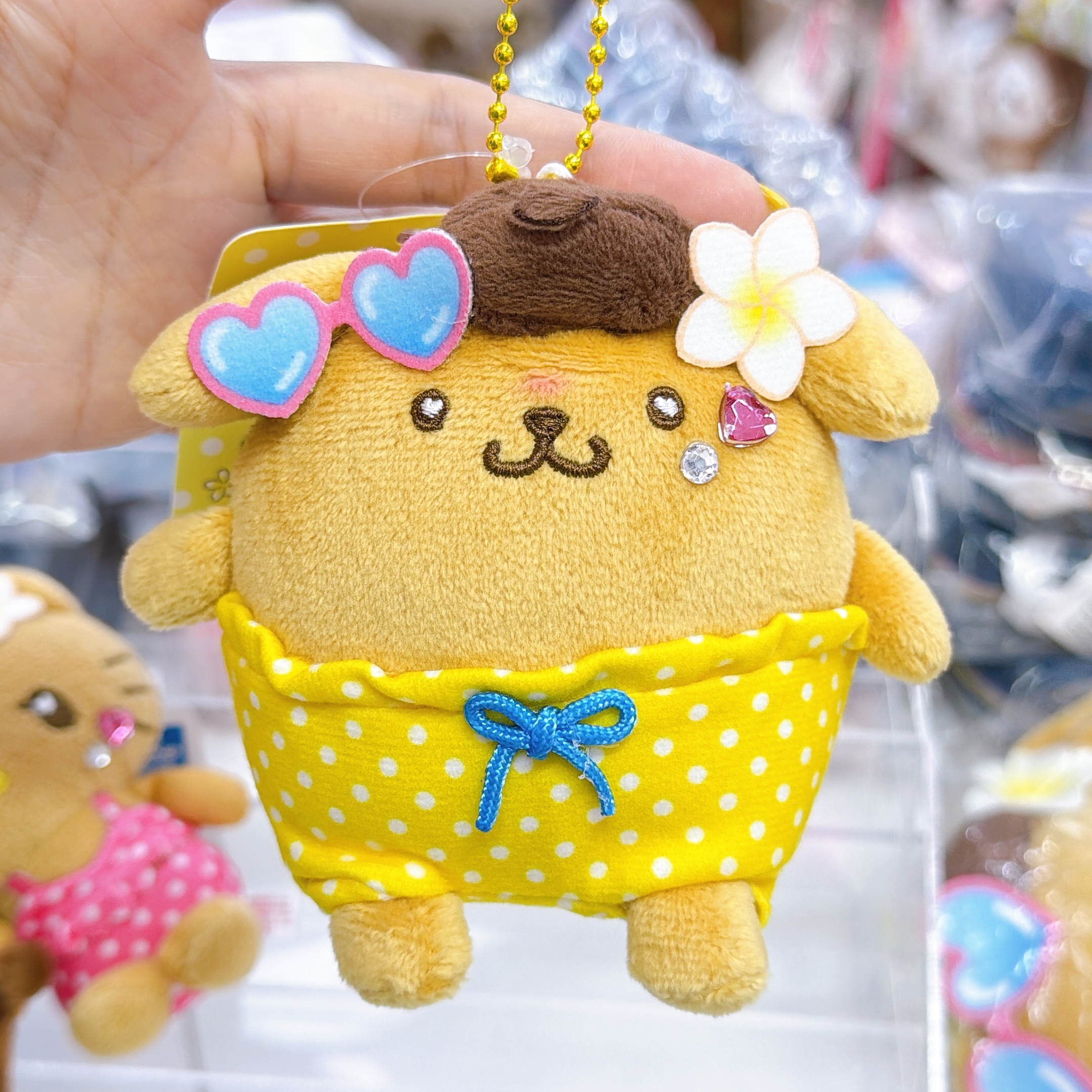 日本直送Sanrio 夏天黑皮泳裝系列 公仔掛飾