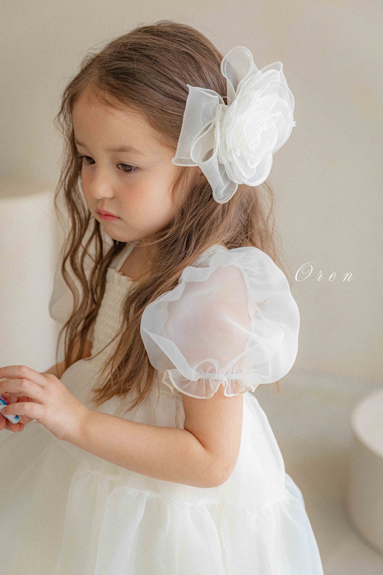 ☀️預訂 韓國直送☀️🇰🇷Oren兩色歐根紗泡泡袖包屁裙/連身裙