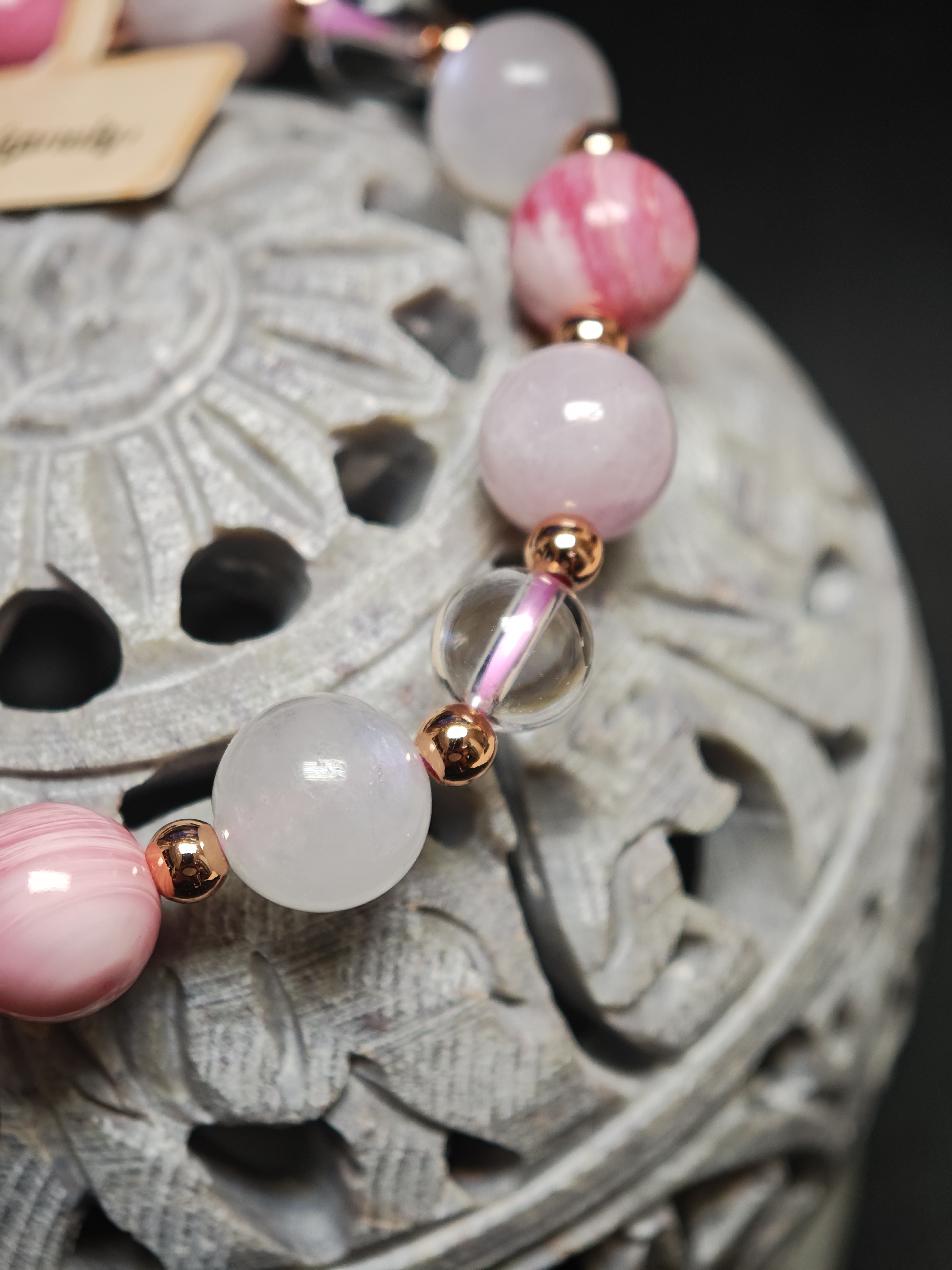 ✨新品DIY水晶手串✨✨👑女王貝✨🌕月亮石✨🔮紫鋰輝✨⚪白水晶✨