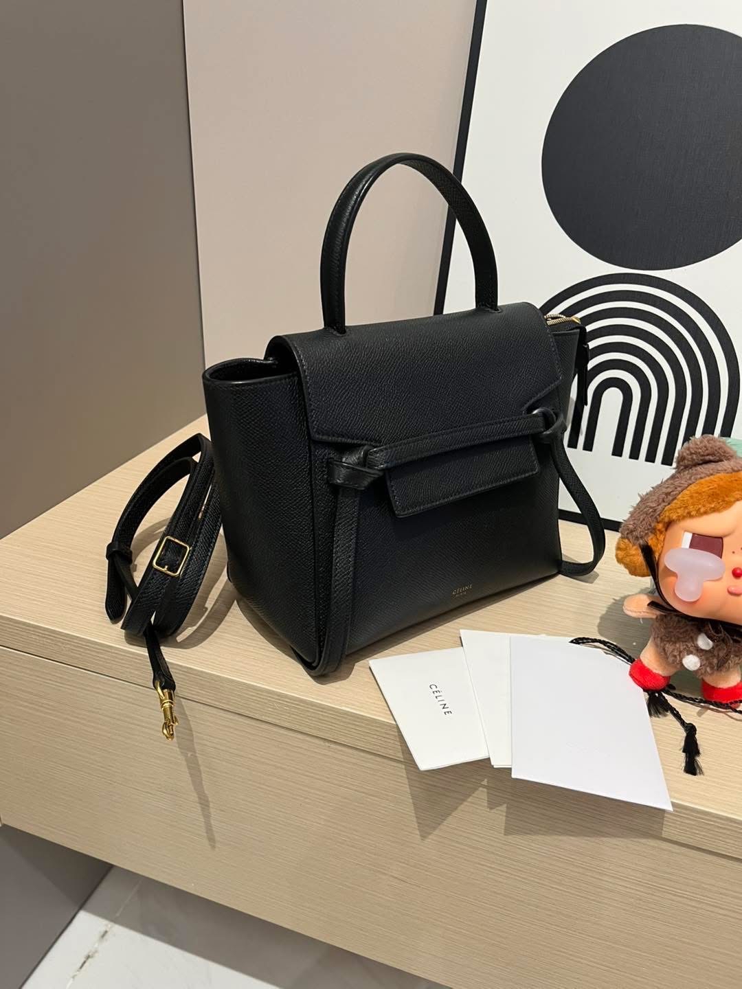 Celine nano belt bag 黑金牛皮 100%Authentic , 95%new ✅收據✅tap booklet✅dust bag