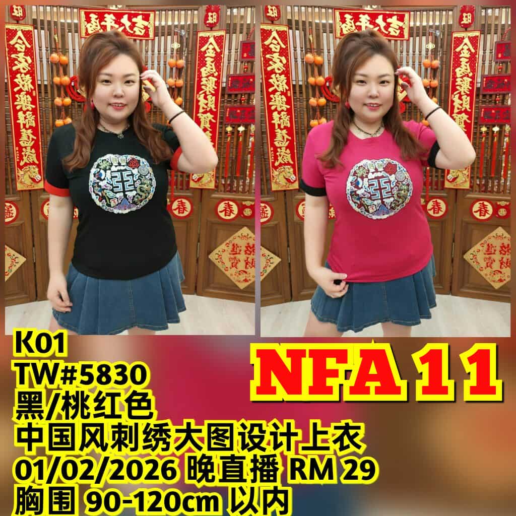 NFA11 TW#5830 中国风刺绣大图设计上衣