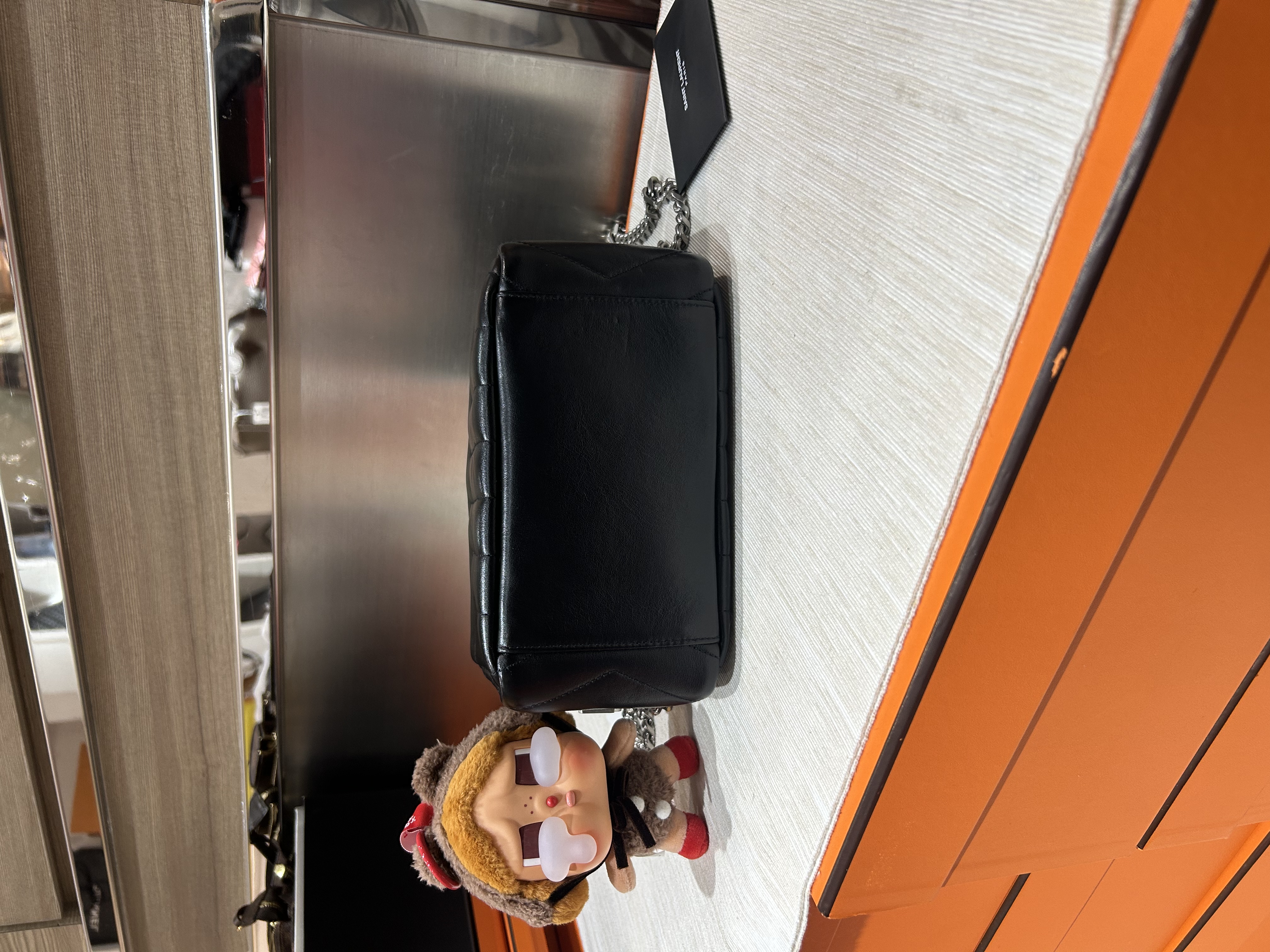 YSL LOULOU BOWLING BAG CALFSKIN CHAIN CROSSBODY BAG, 100%Authentic,98%new ✅ certificate ✅dust bag