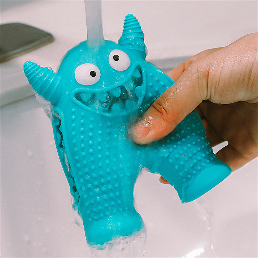 寵物磨牙玩具 狗狗牙刷 狗狗玩具 小怪獸發聲玩具 藍色 ［平行進口］ HK2755