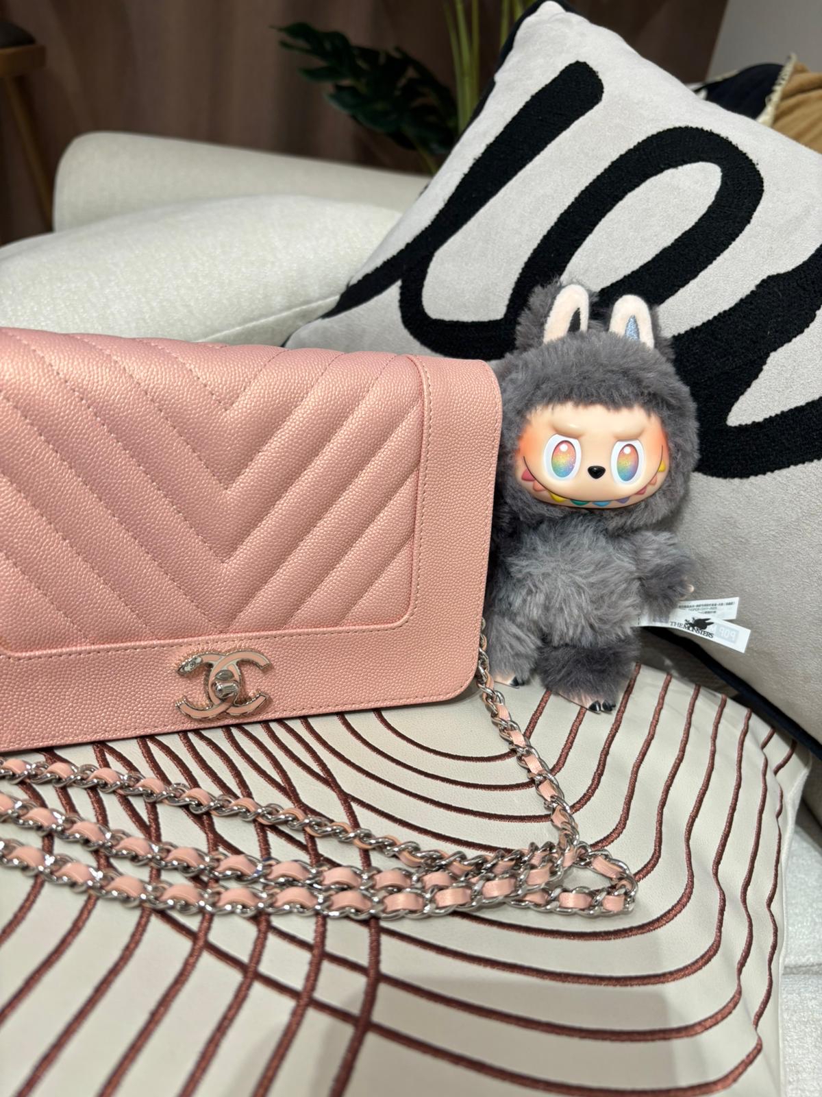 Chanel wallet on chain A93749,荔枝牛皮 100%Authentic ,95%new ✅收據副本✅29card✅ dust bag✅盒