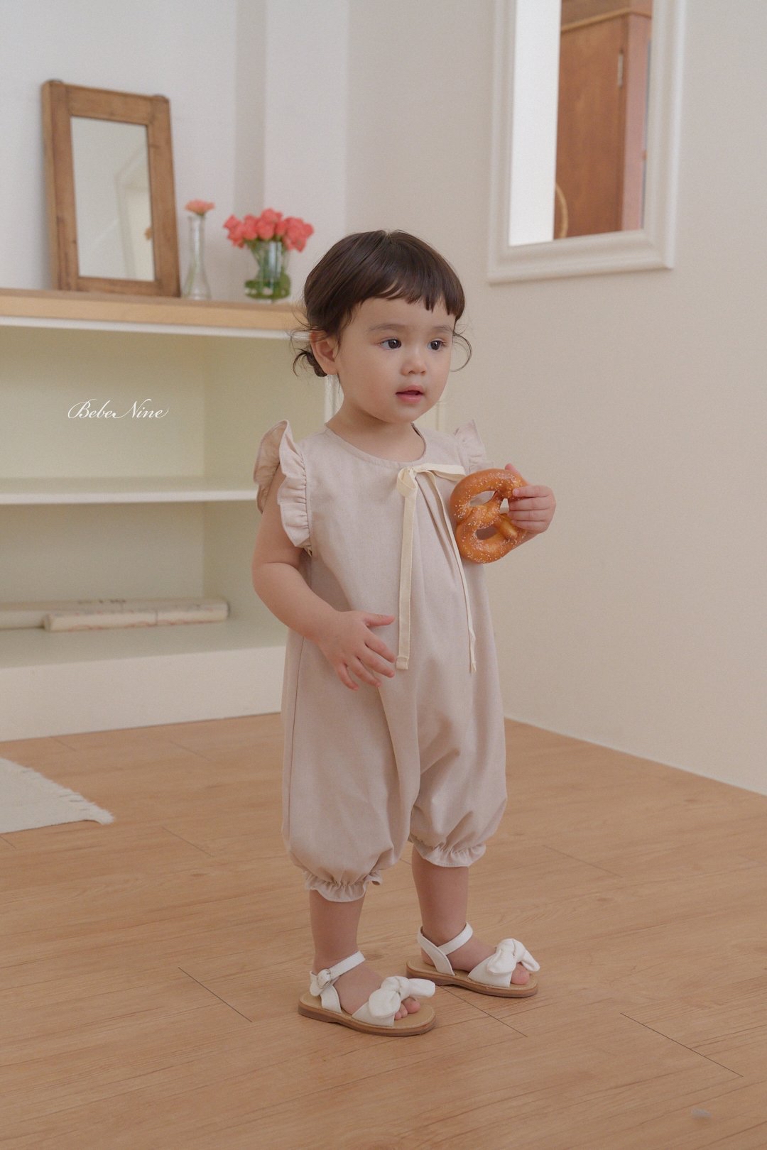 ☀️預訂 韓國直送☀️🇰🇷Bebenine兩色絲帶荷葉邊背心連身服