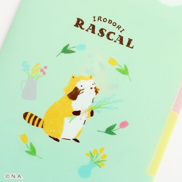 現貨｜IRODORI RASCAL 小浣熊 日本製 A5 3層 文件夾 Folder (花 QE207)
