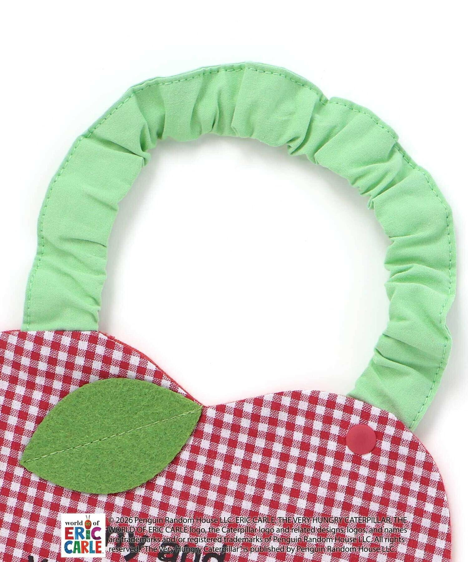 🇯🇵預訂 日本直送🇯🇵好餓的毛毛蟲兩色純色格紋蘋果造型圍兜