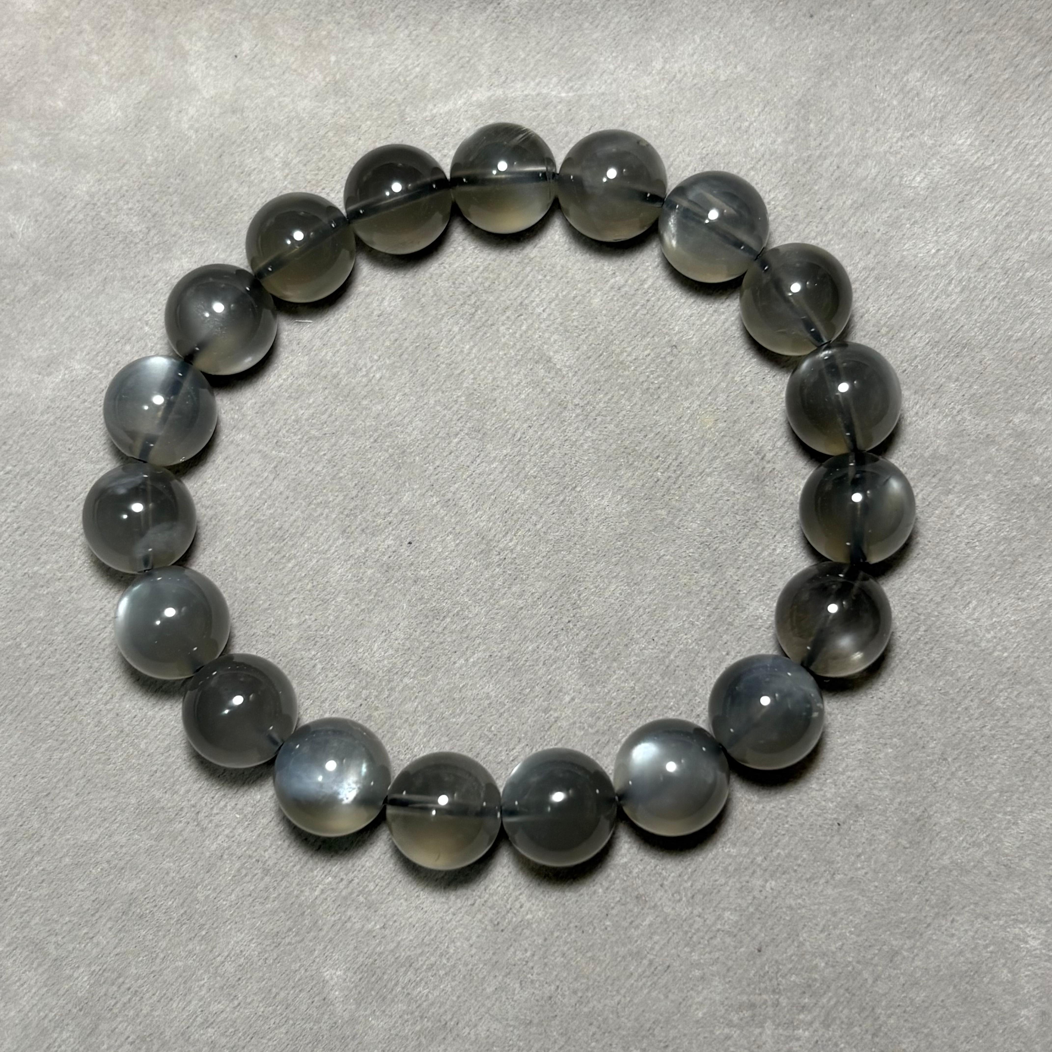 黑月亮石手串 No.4559 規格：10.5 mm 珠16cm手圍