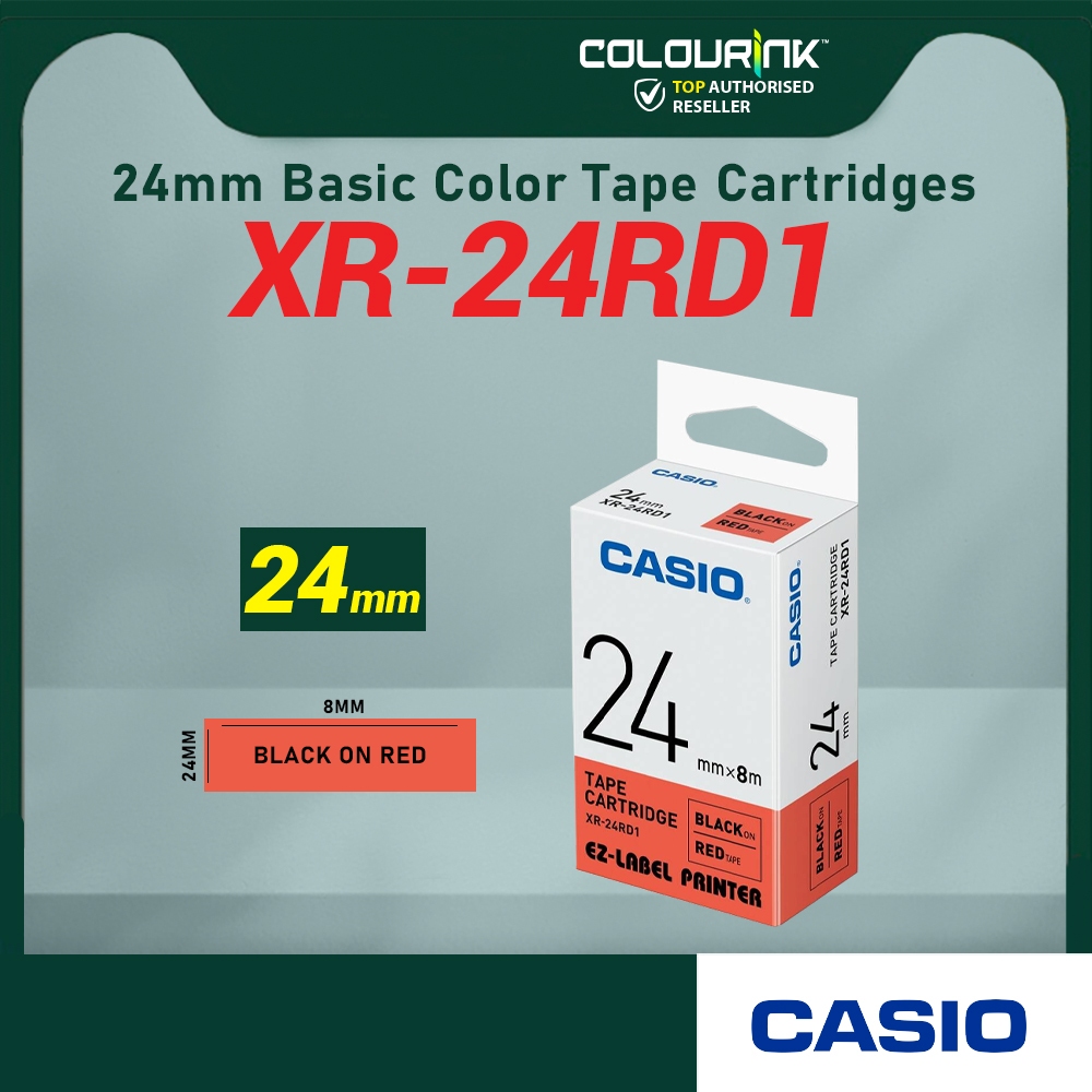 CASIO ORIGINAL GENUINE 24MM EZ LABEL TAPE FOR KL-120 KL-130 KL-820 KL-60 KL-HD1 KL-8400 KL-G2