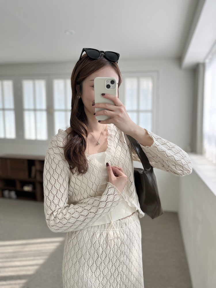 The Lacie Cardigan Set (Ivory)