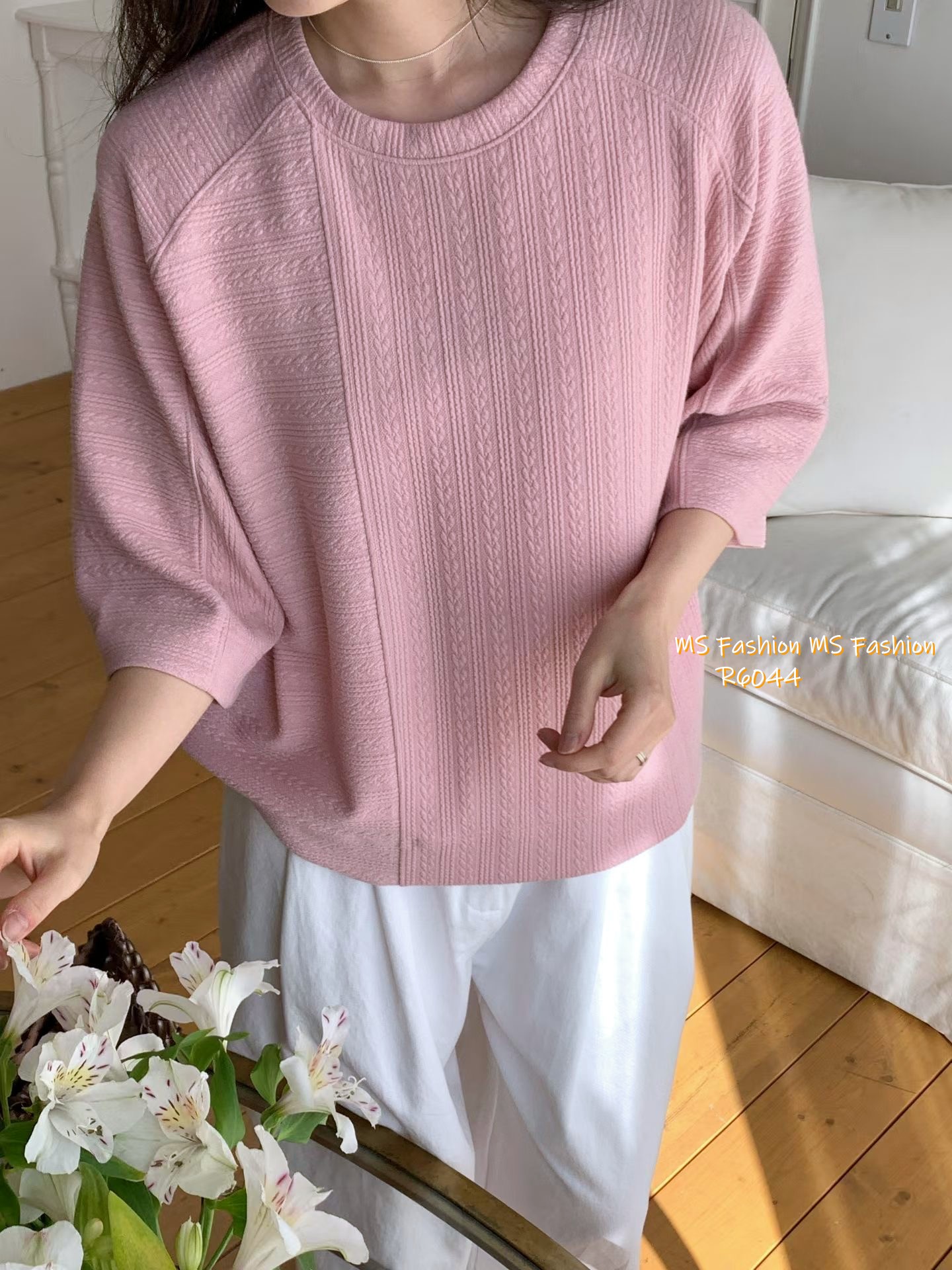 G6044 韓國🇰🇷麻花暗紋top