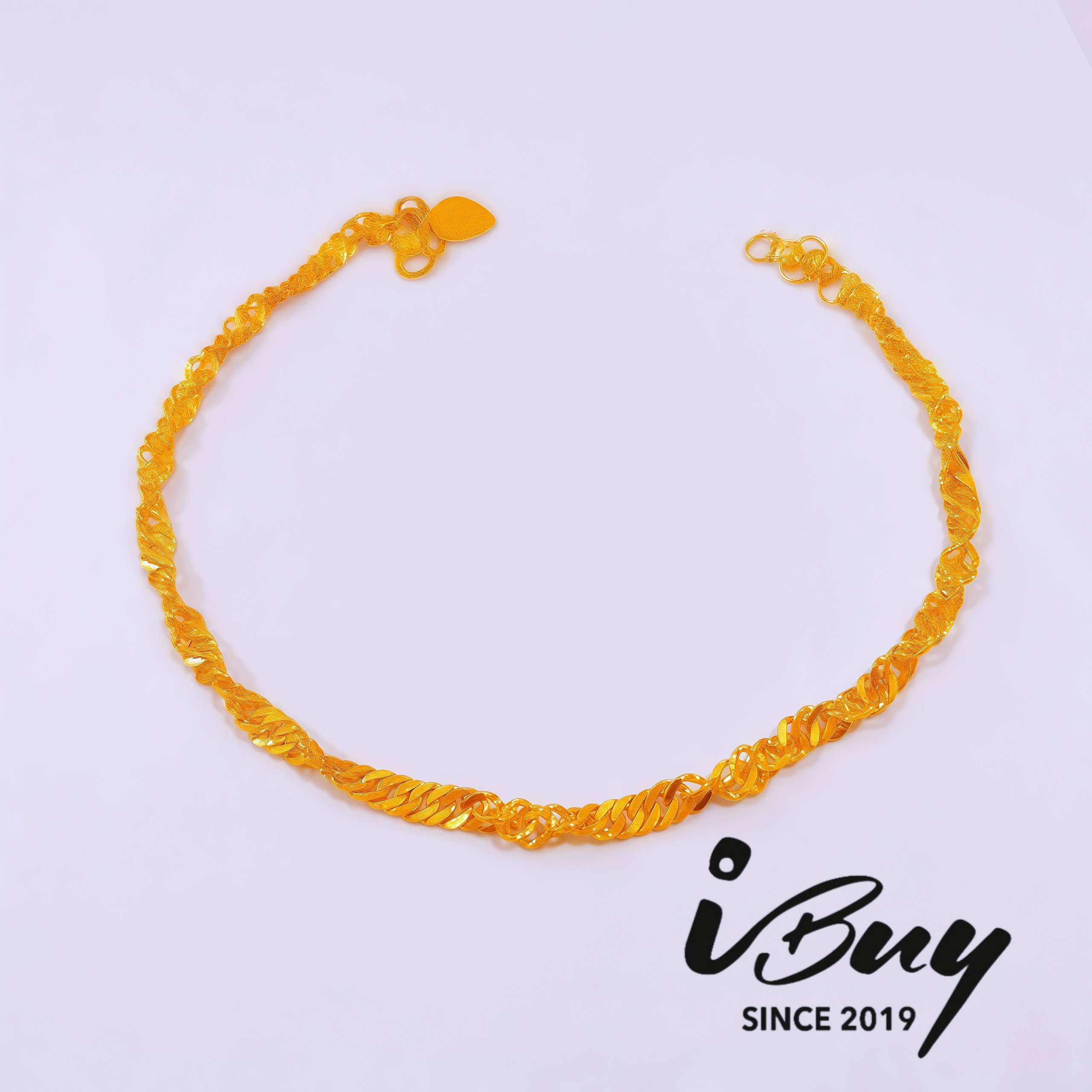 916 GOLD DISCO CHAIN BRACELET 916 金 单扣手链