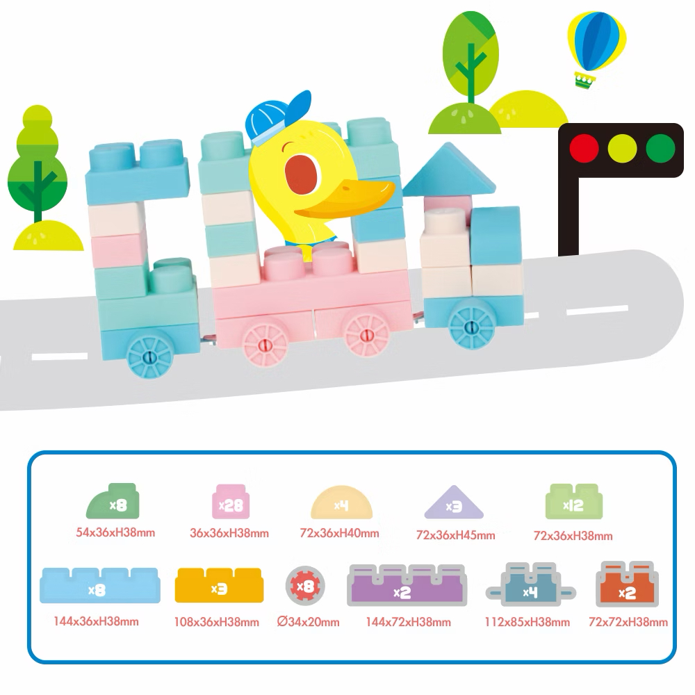 Wonder Child 馬卡龍軟積木 - 82pcs (新款小車車)