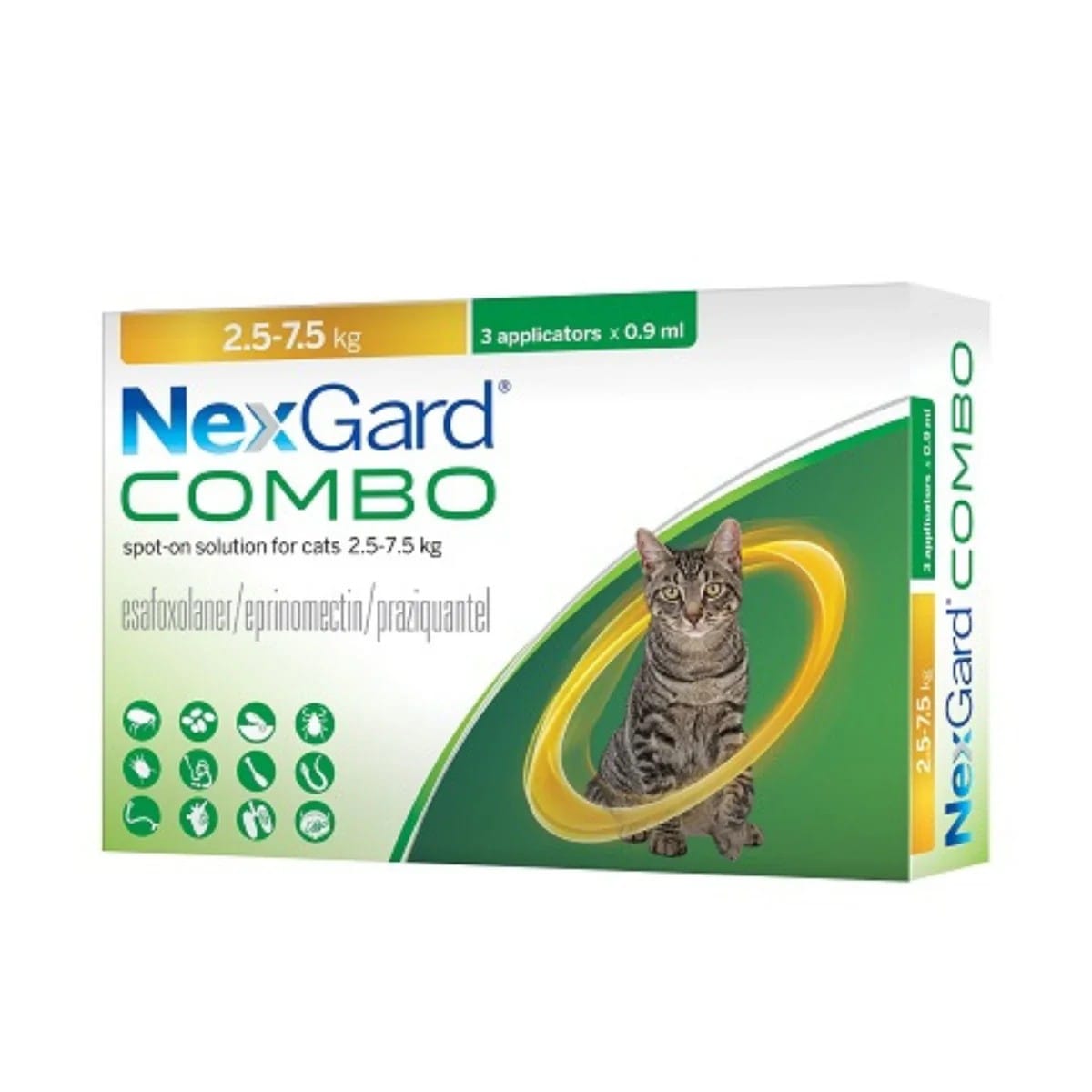 NexGard COMBO 貓用廣效驅蟲滴劑 2.5-7.5公斤 3支裝
