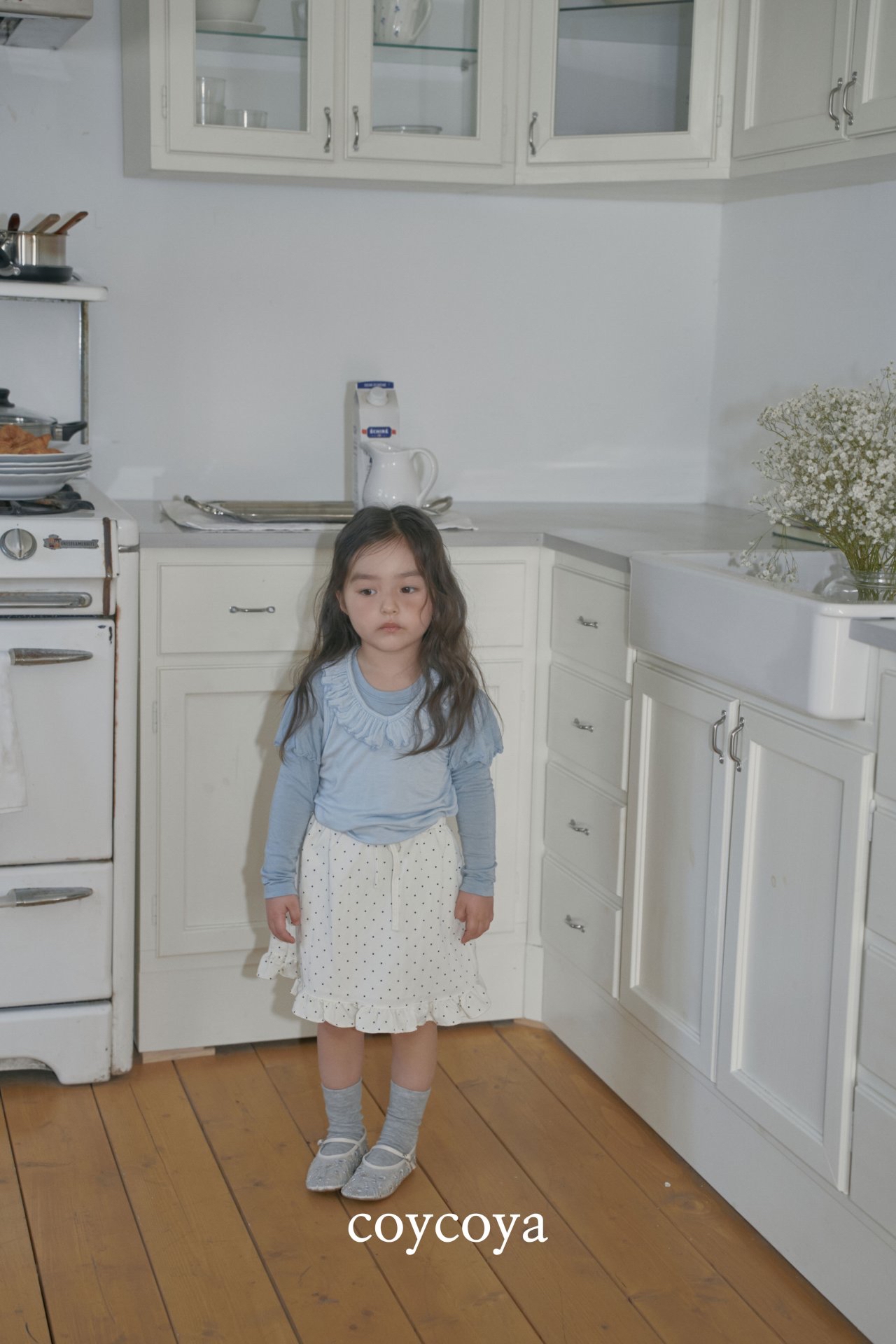 🌸預訂 韓國直送🌸🇰🇷COYCOYA兩色彈性翼形褶皺長袖上衣