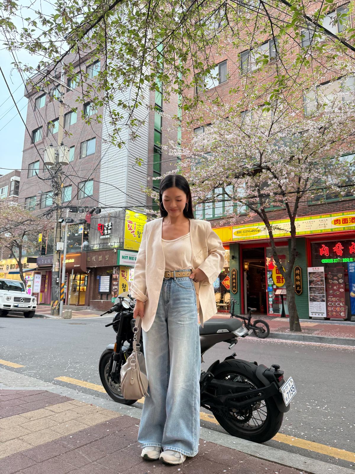 F31 混棉麻西裝褸