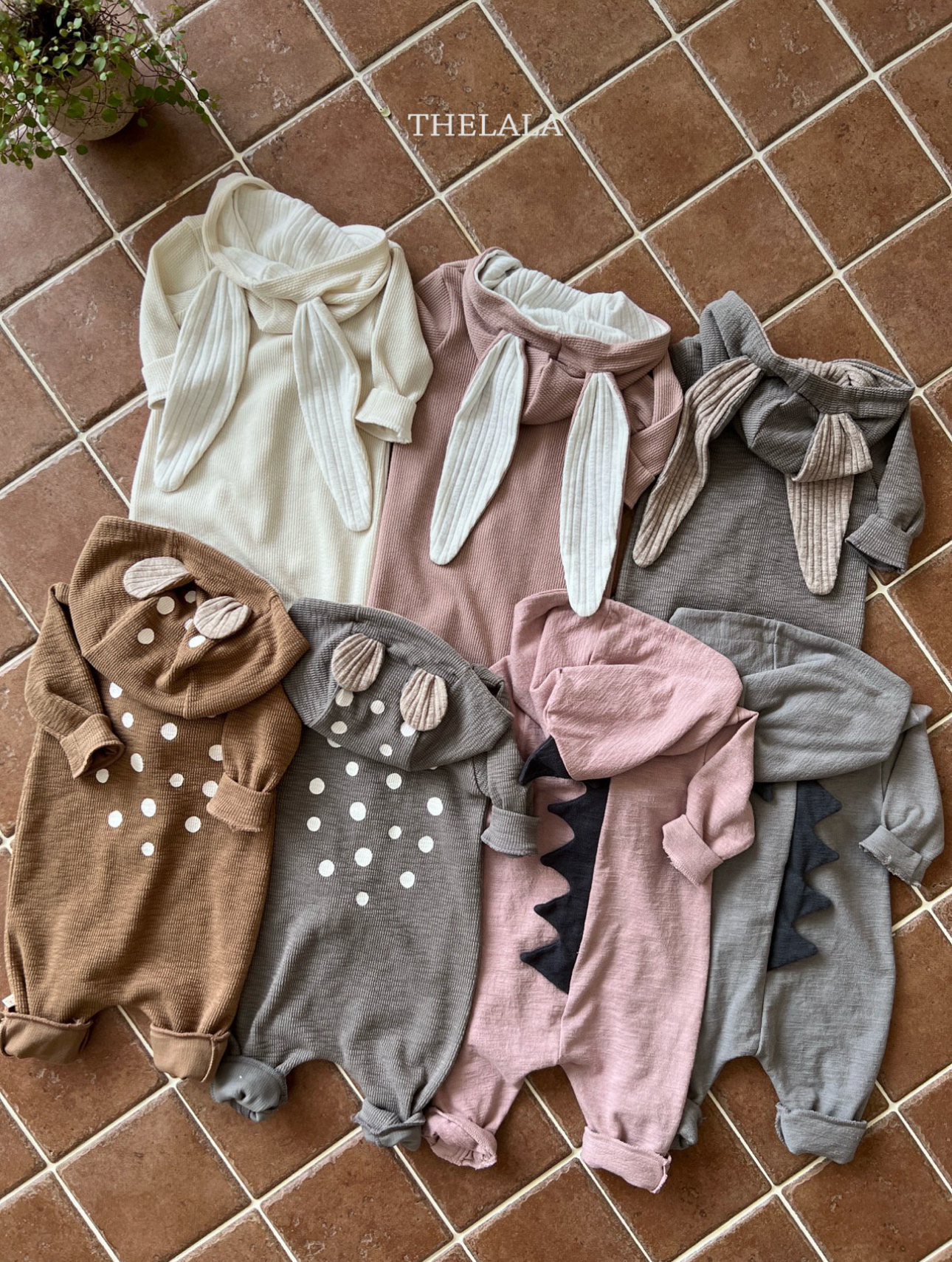 🌸預訂 韓國直送🌸🇰🇷THELALA兩色恐龍造型連帽拉鍊長袖連身服