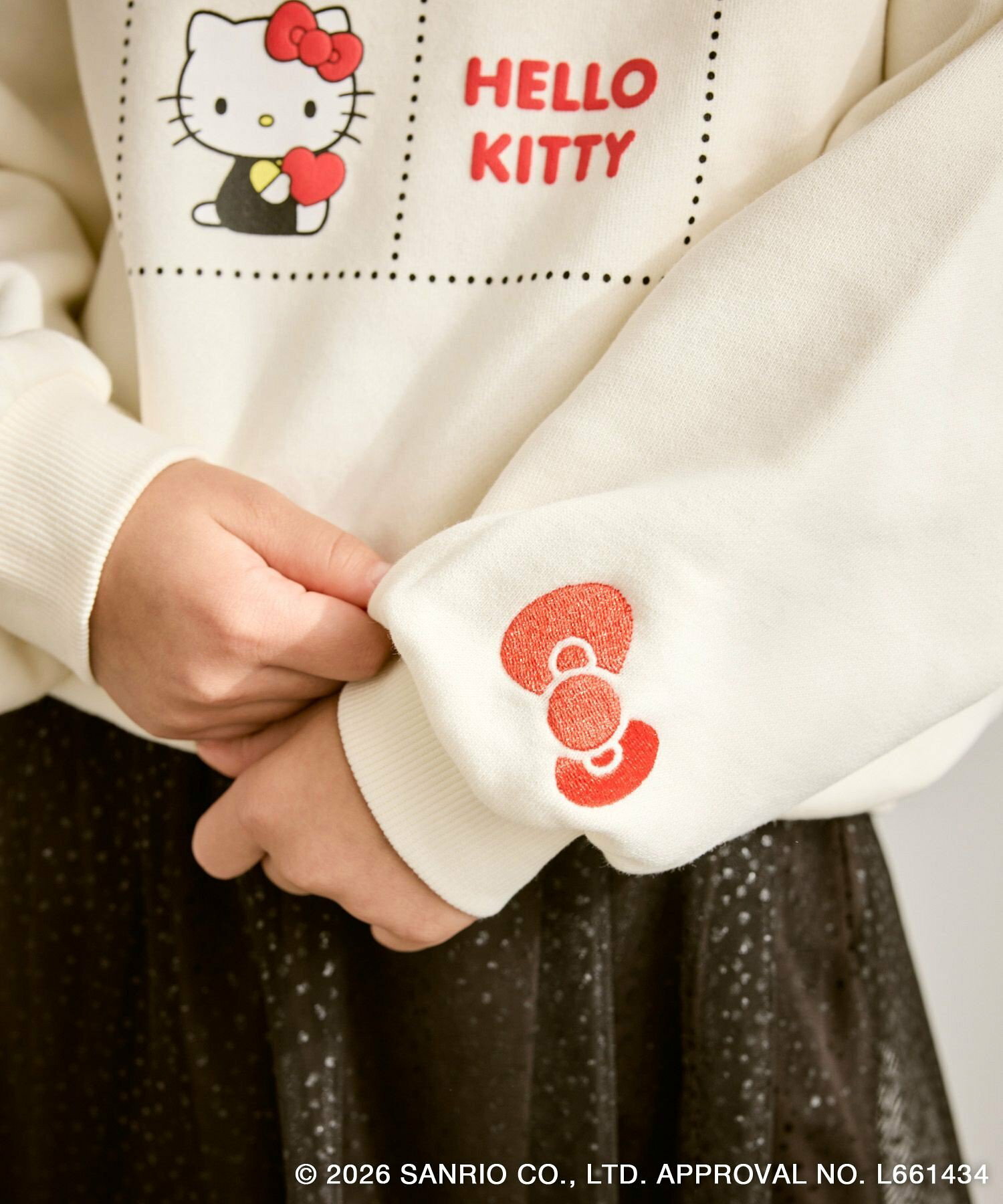 🆕【⭐訂購⭐】🇯🇵日本直送 🌀ROPE' PICNIC x #Kitty 荷葉邊肩飾 印花刺繡 抓絨上衣［2款選］ 🌀 [ELBA-0092]