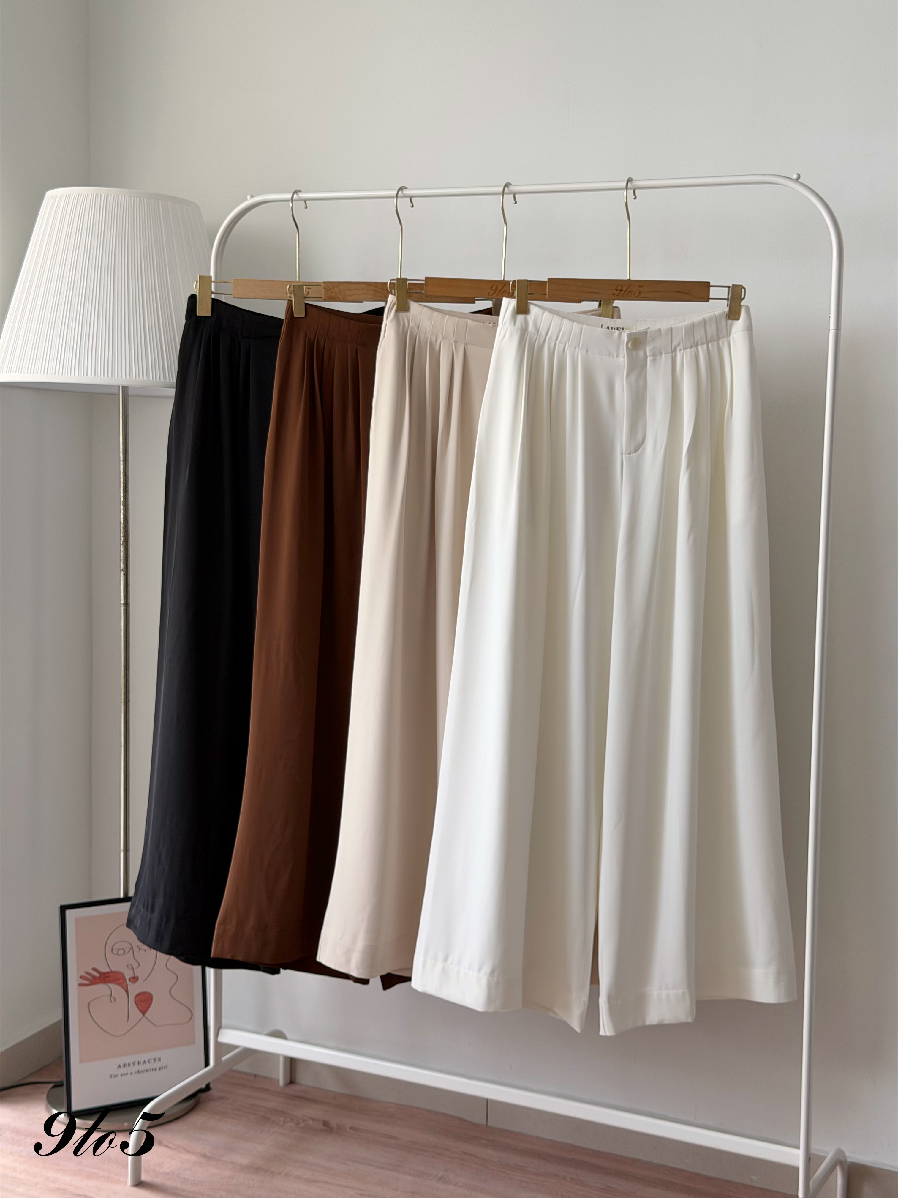 S2043 Wide Leg Long Pants - 4 Colors 