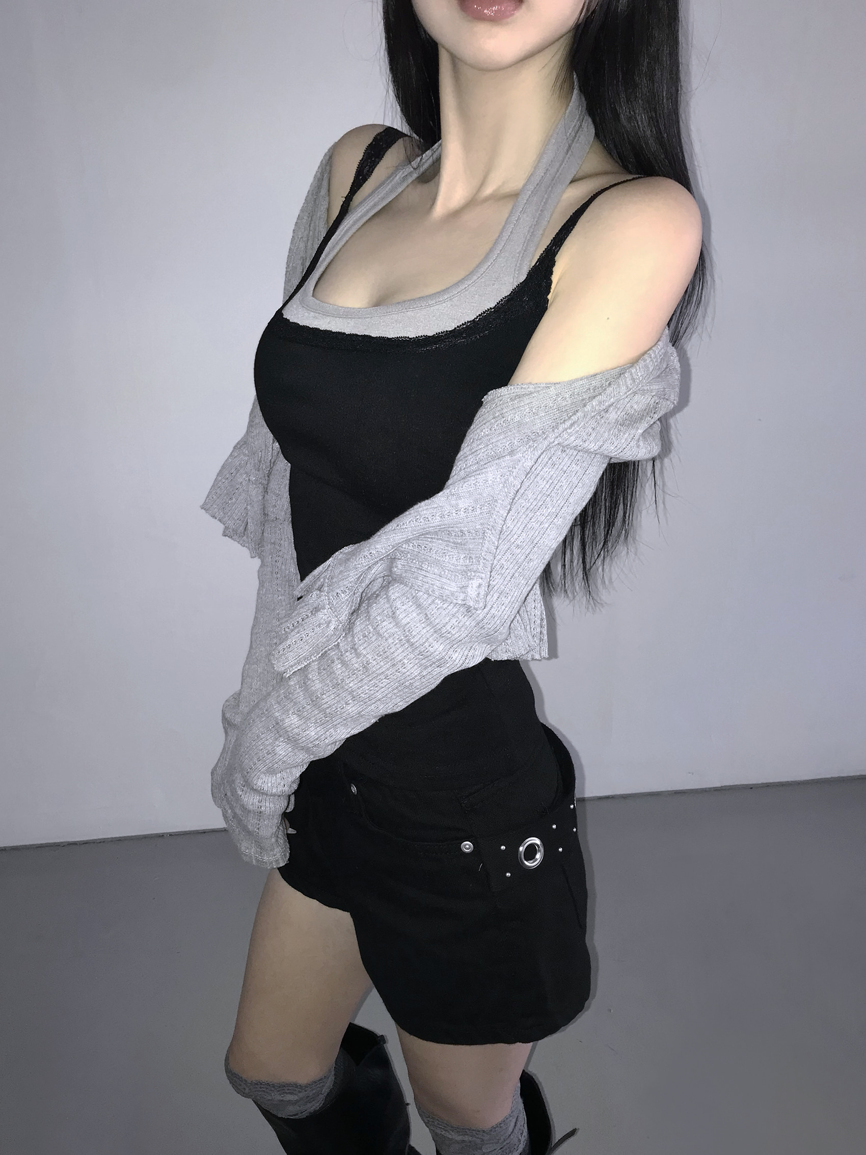 Grommet Belt Mini Shorts