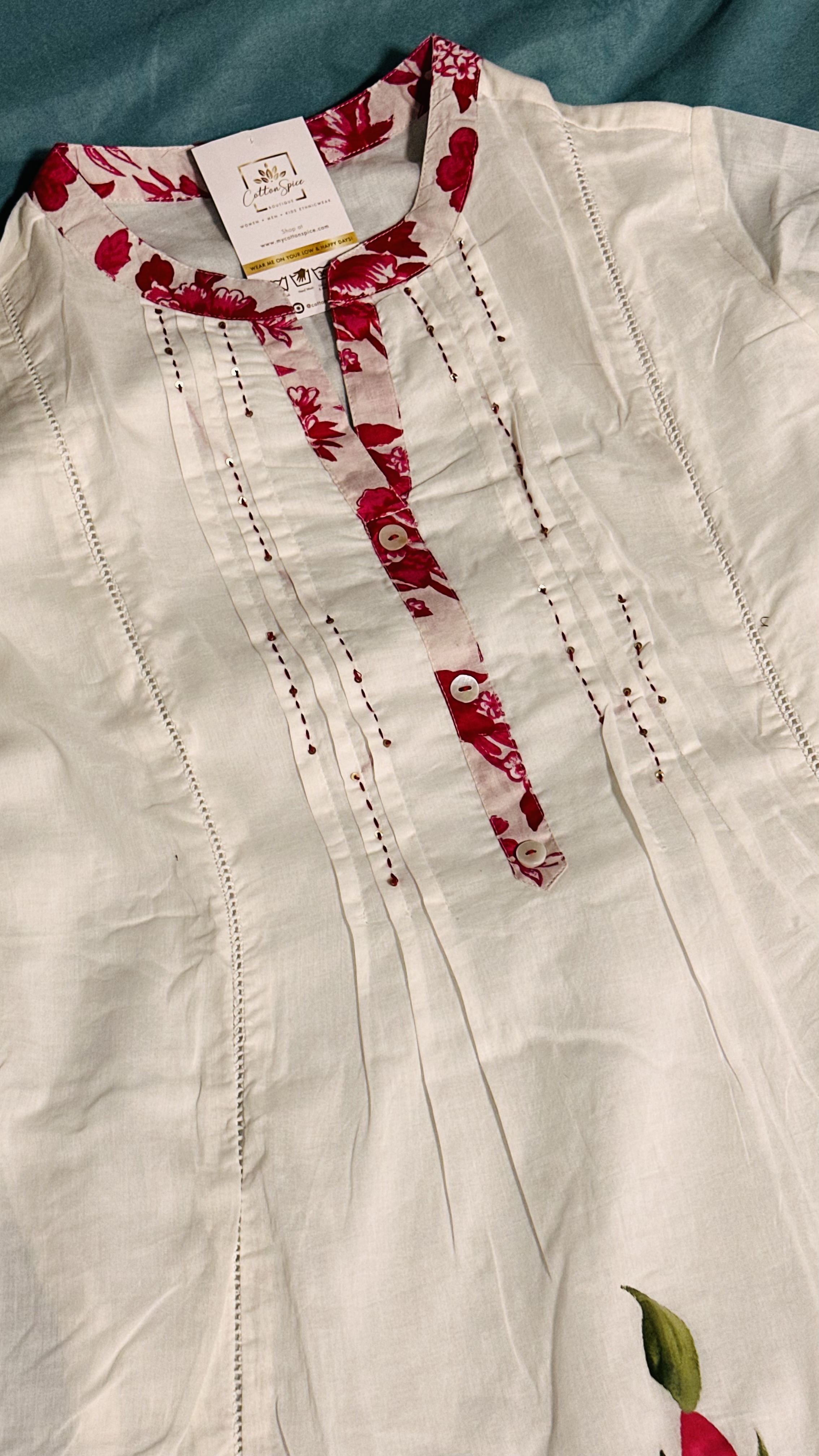 Pure Cotton Handpainted Kurta set with