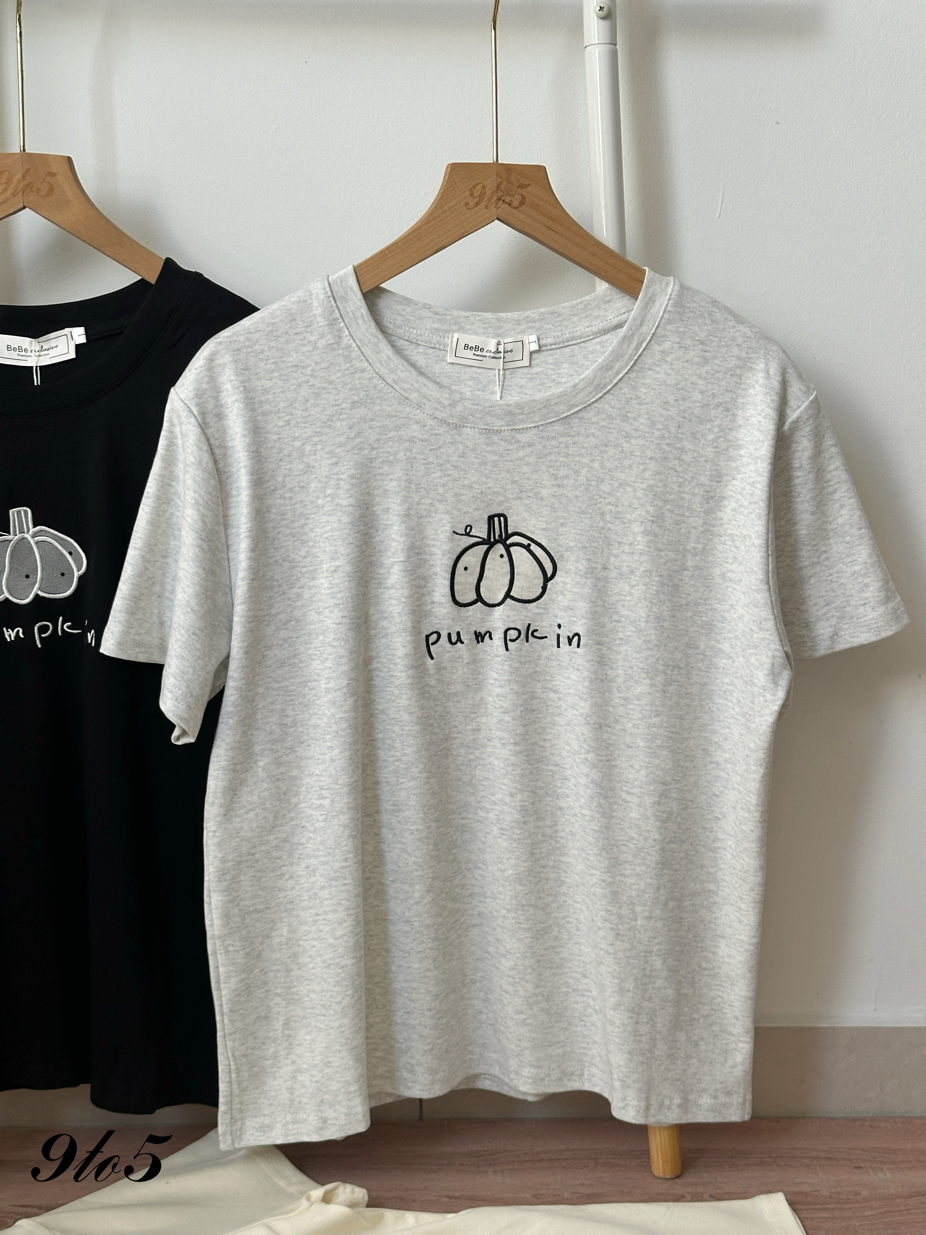 T4261 Embroidery Pumpkin Tee - 4 Colors 