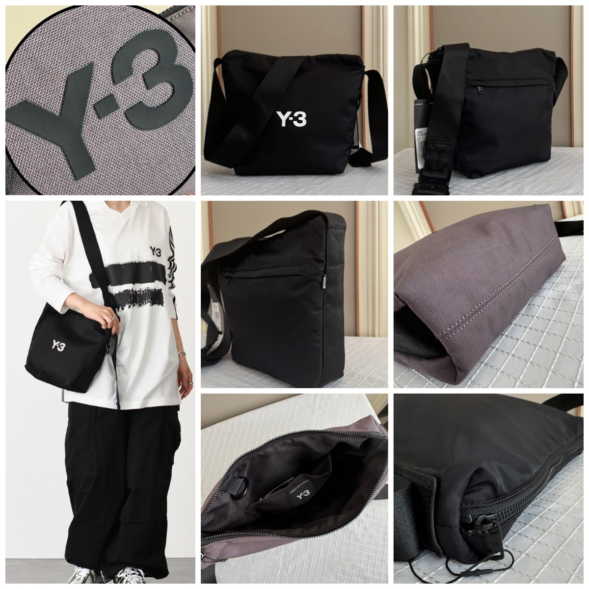 Y-3 buckle-fastening messenger bag