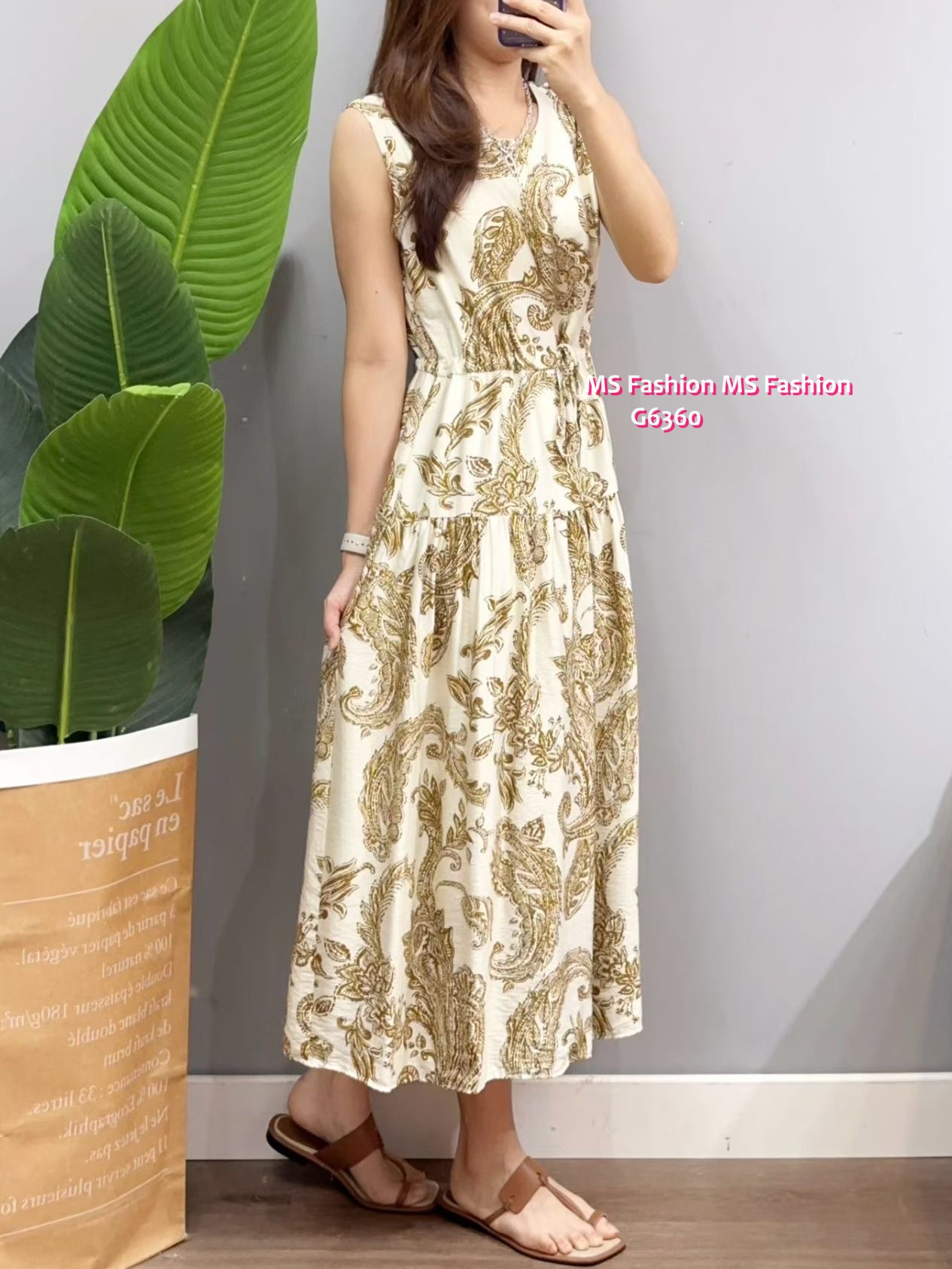 G6360 民族風背心連身裙